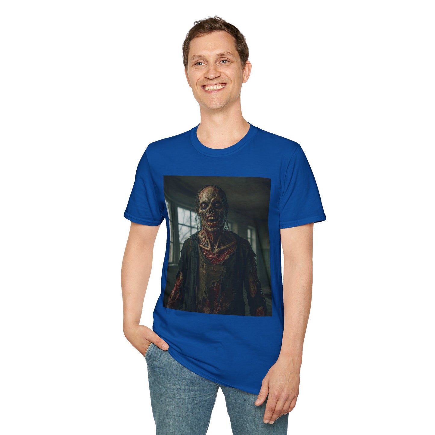 Apocalyptic Portrait Tee, bold, decaying zombie graphic