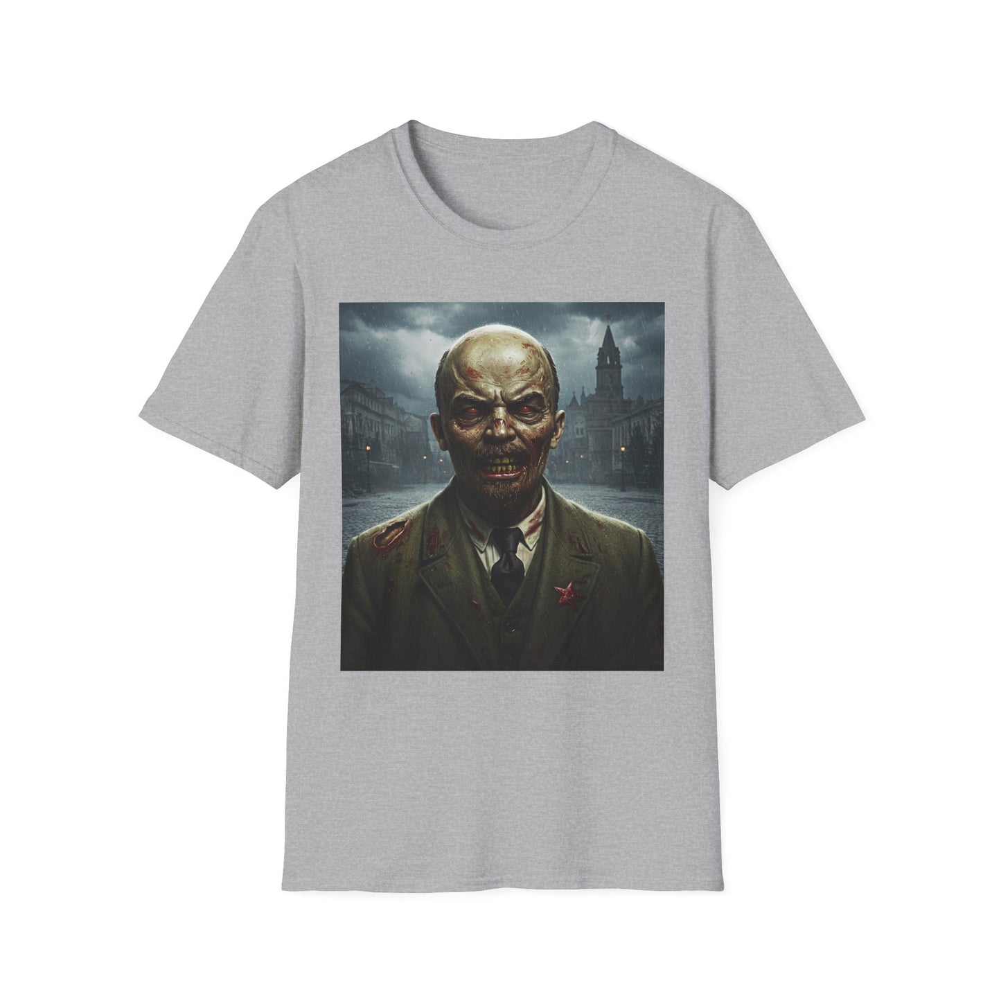 Lenin Apocalyptic Portrait Tee, bold, decaying zombie graphic