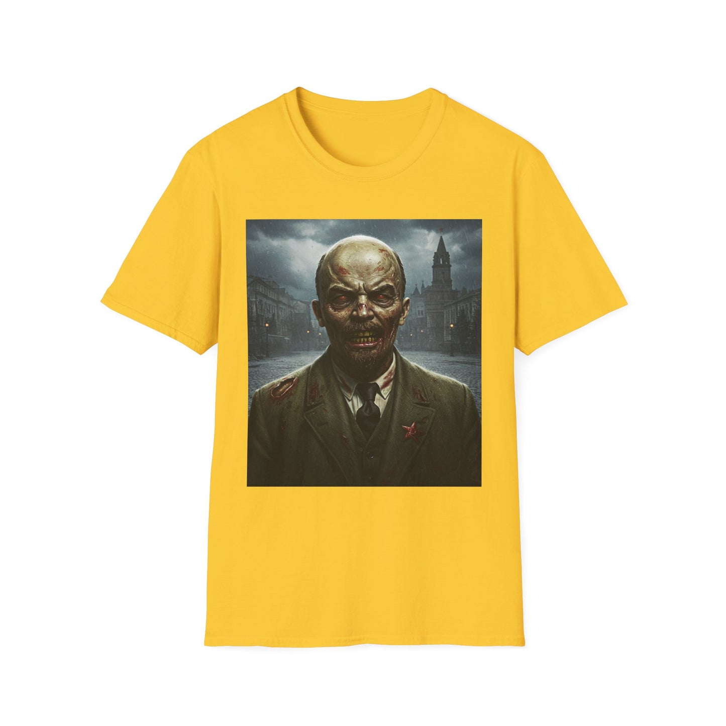 Lenin Apocalyptic Portrait Tee, bold, decaying zombie graphic