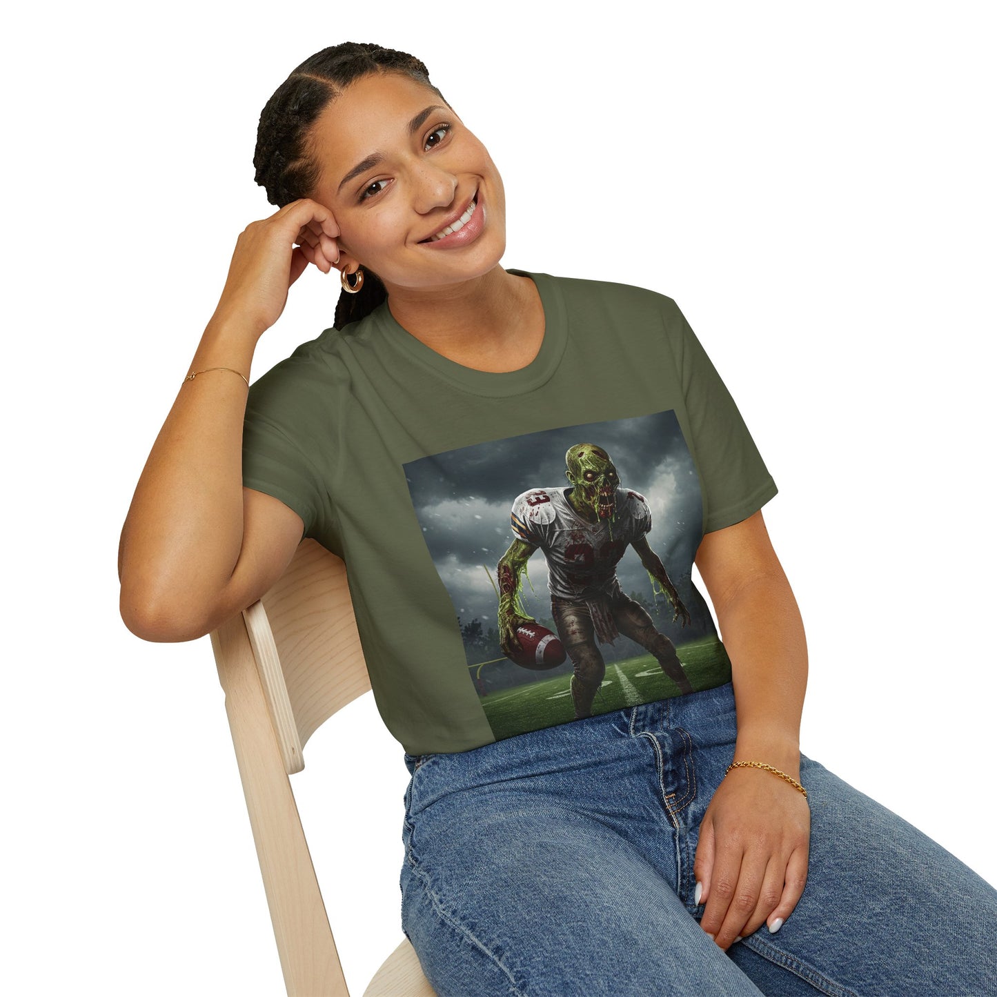 Zombie Football Graphic T-Shirt for Horror Fans