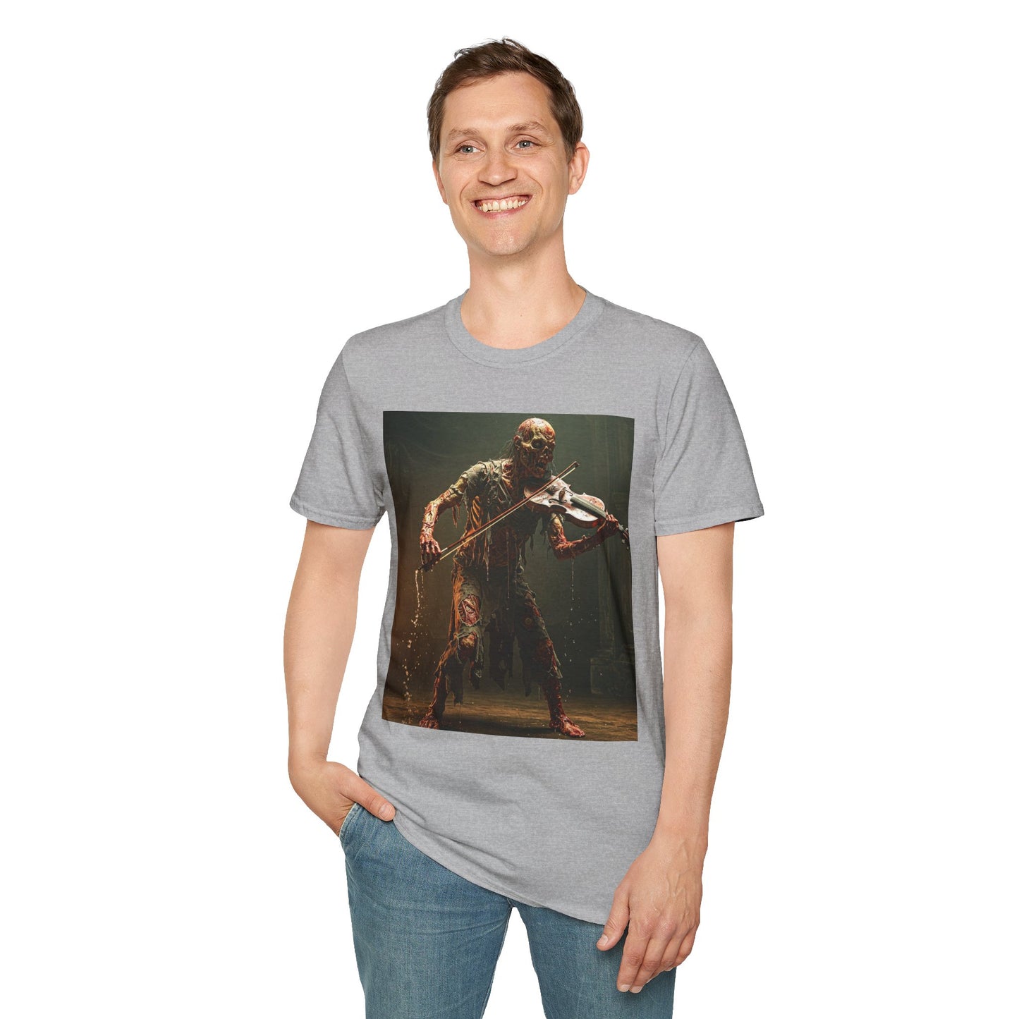 Creepy Creature Violinist Unisex T-Shirt - Spooky Halloween Tee