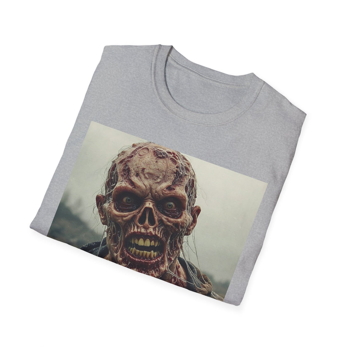 Apocalyptic Portrait Tee, bold, decaying zombie graphic