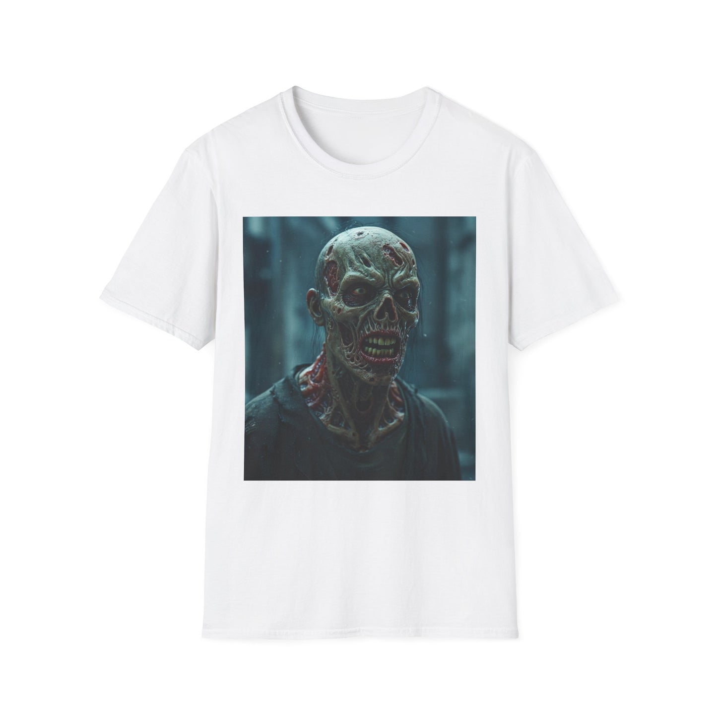 Apocalyptic Portrait Tee, bold, decaying zombie graphic