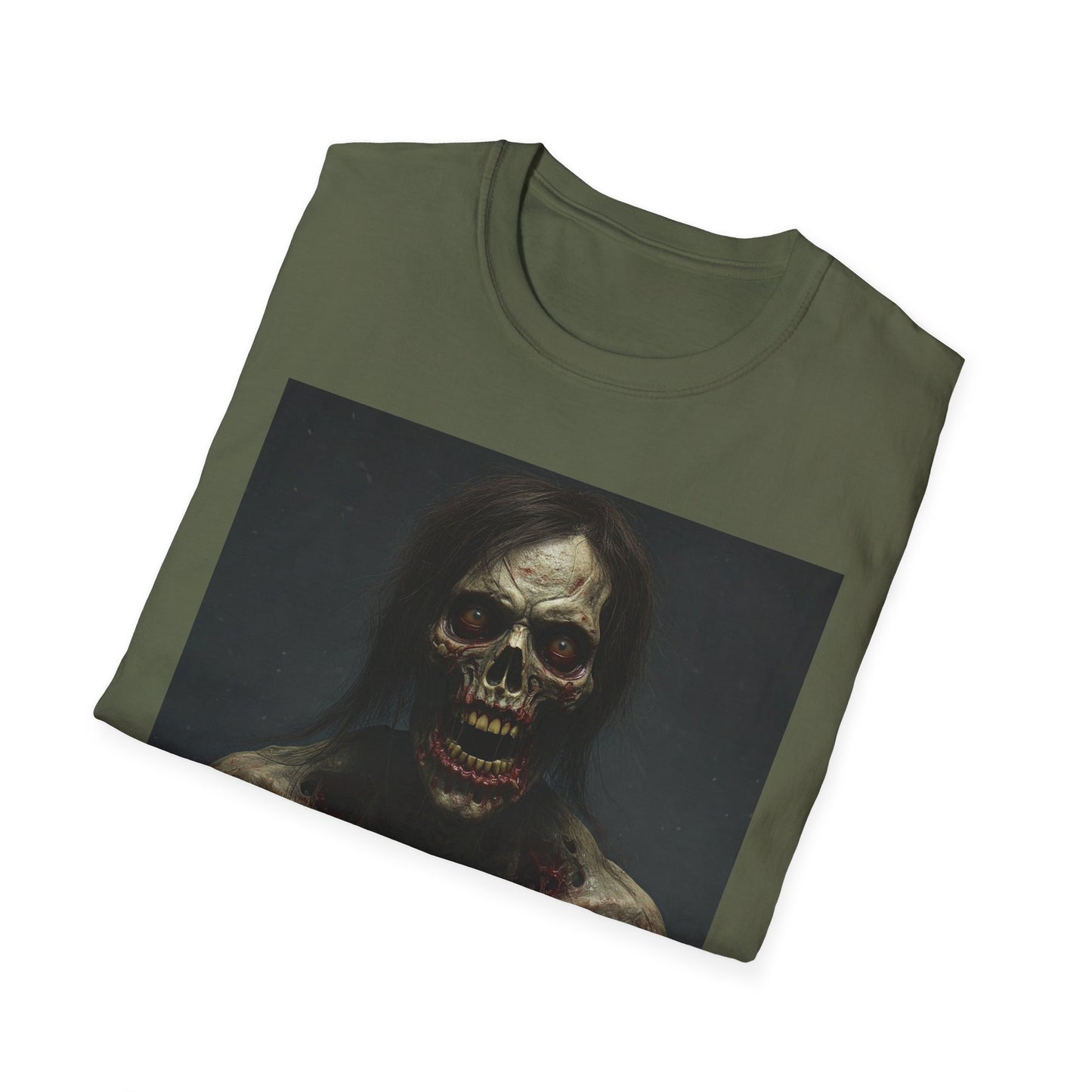 Apocalyptic Portrait Tee, bold, decaying zombie graphic