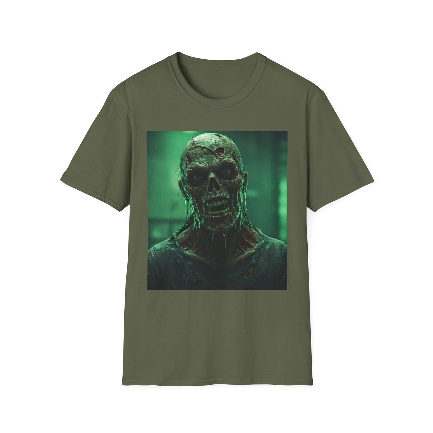 Apocalyptic Portrait Tee, bold, decaying zombie graphic