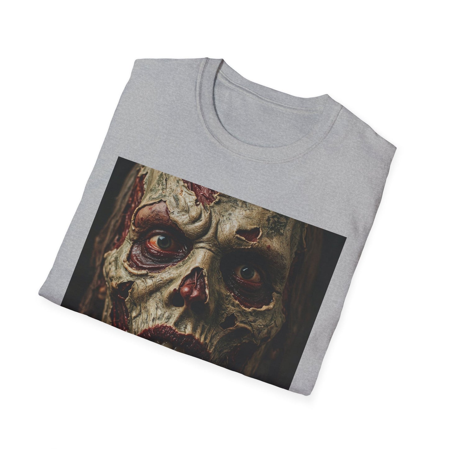 Spooky Zombie Unisex Softstyle T-Shirt - Perfect for Halloween & Horror Fans