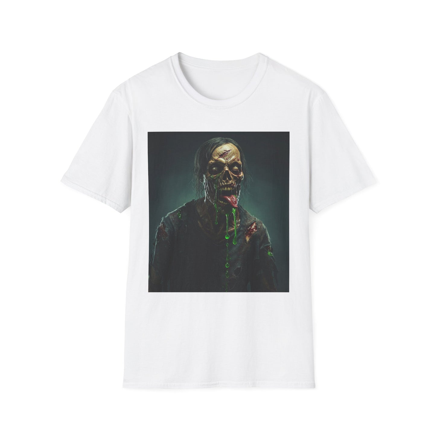 Apocalyptic Portrait Tee, bold, decaying zombie graphic