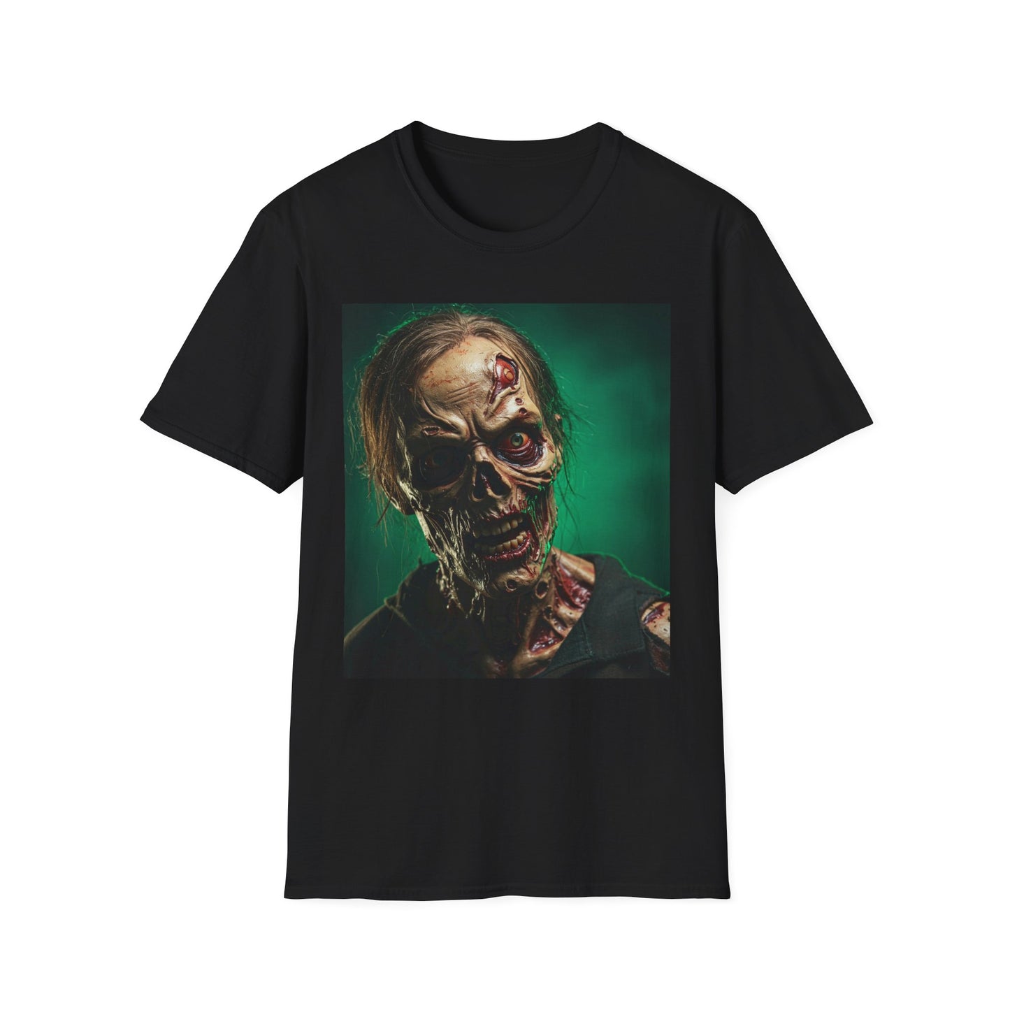 Apocalyptic Portrait Tee, bold, decaying zombie graphic