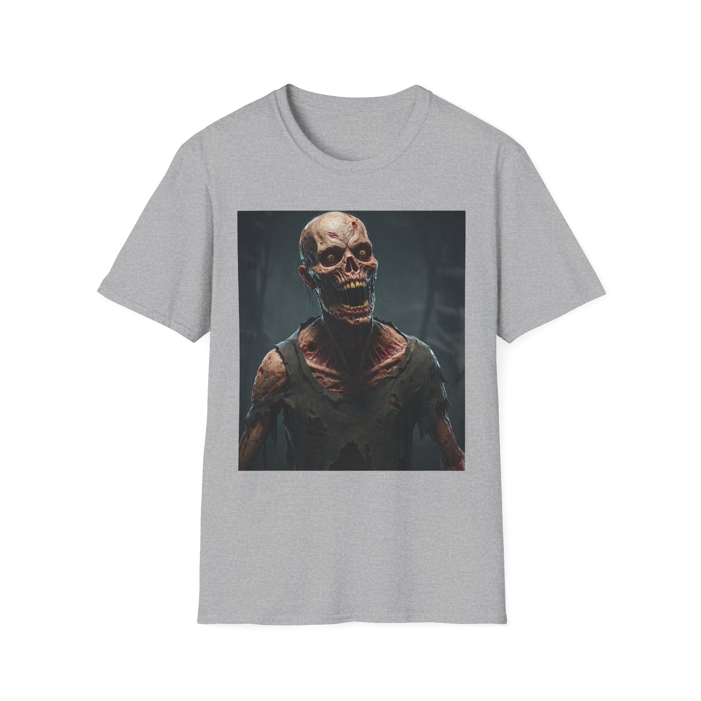 Apocalyptic Portrait Tee, bold, decaying zombie graphic