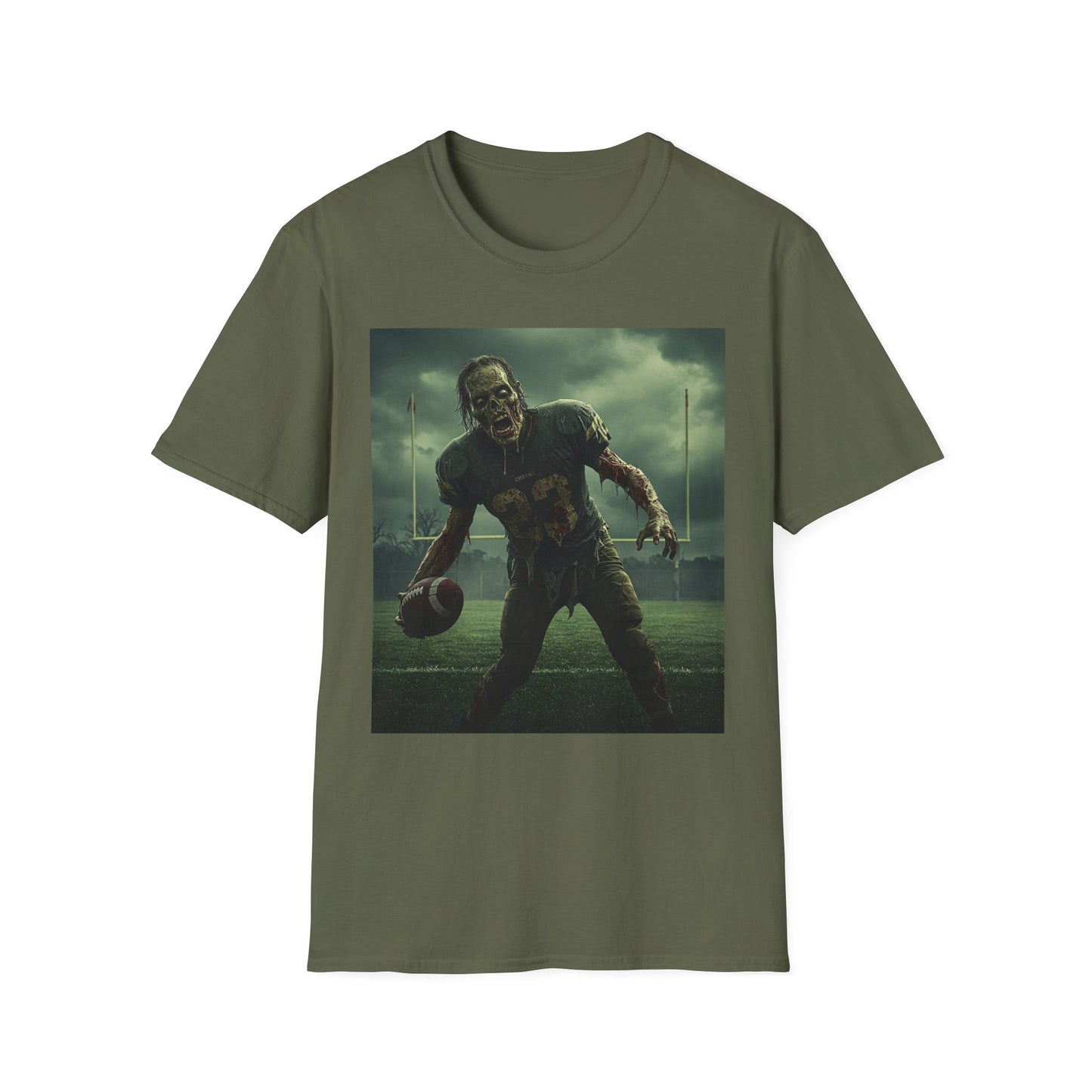 Zombie Football Unisex Softstyle T-Shirt - Perfect for Halloween Fans