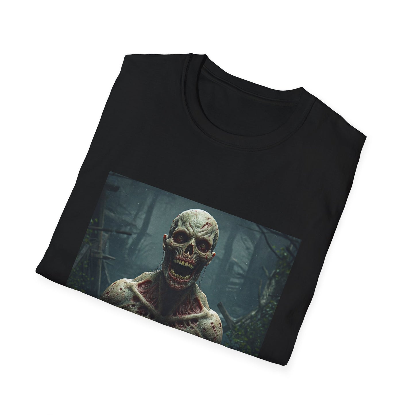 Apocalyptic Portrait Tee, bold, decaying zombie graphic