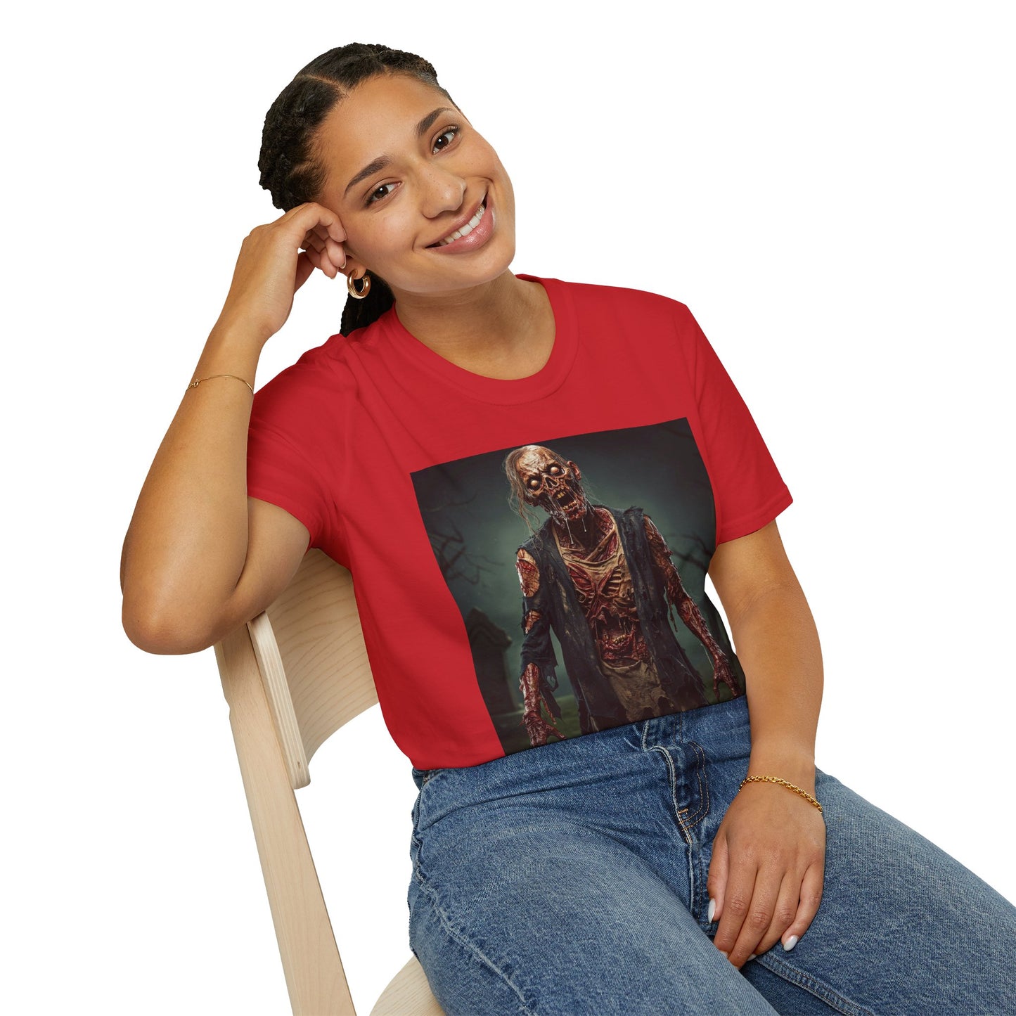 Apocalyptic Portrait Tee, bold, decaying zombie graphic