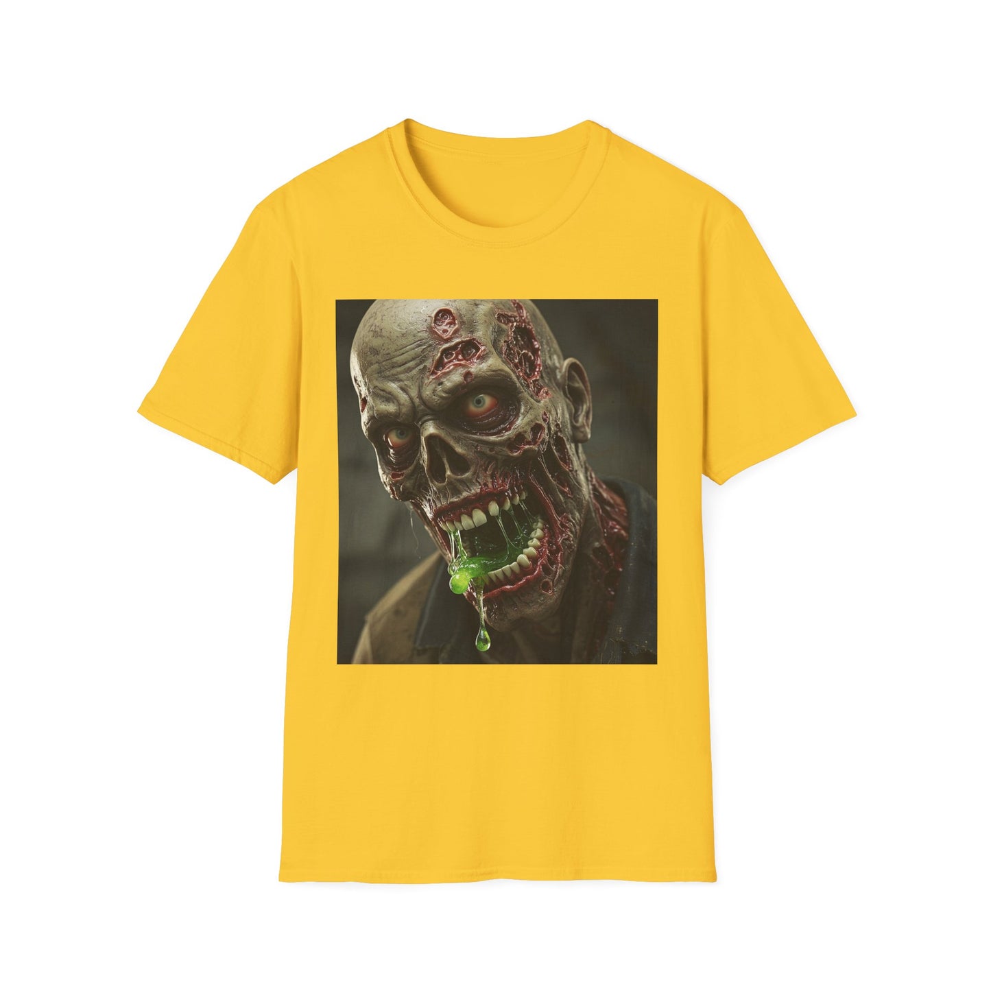 Apocalyptic Portrait Tee, bold, decaying zombie graphic