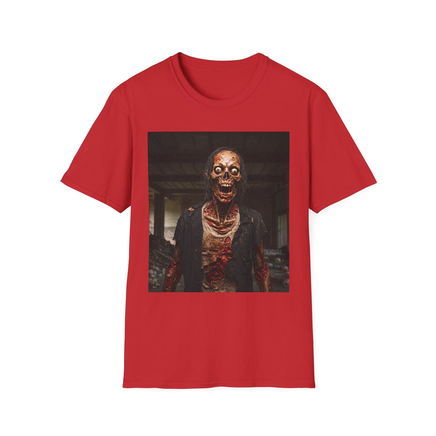 Apocalyptic Portrait Tee, bold, decaying zombie graphic