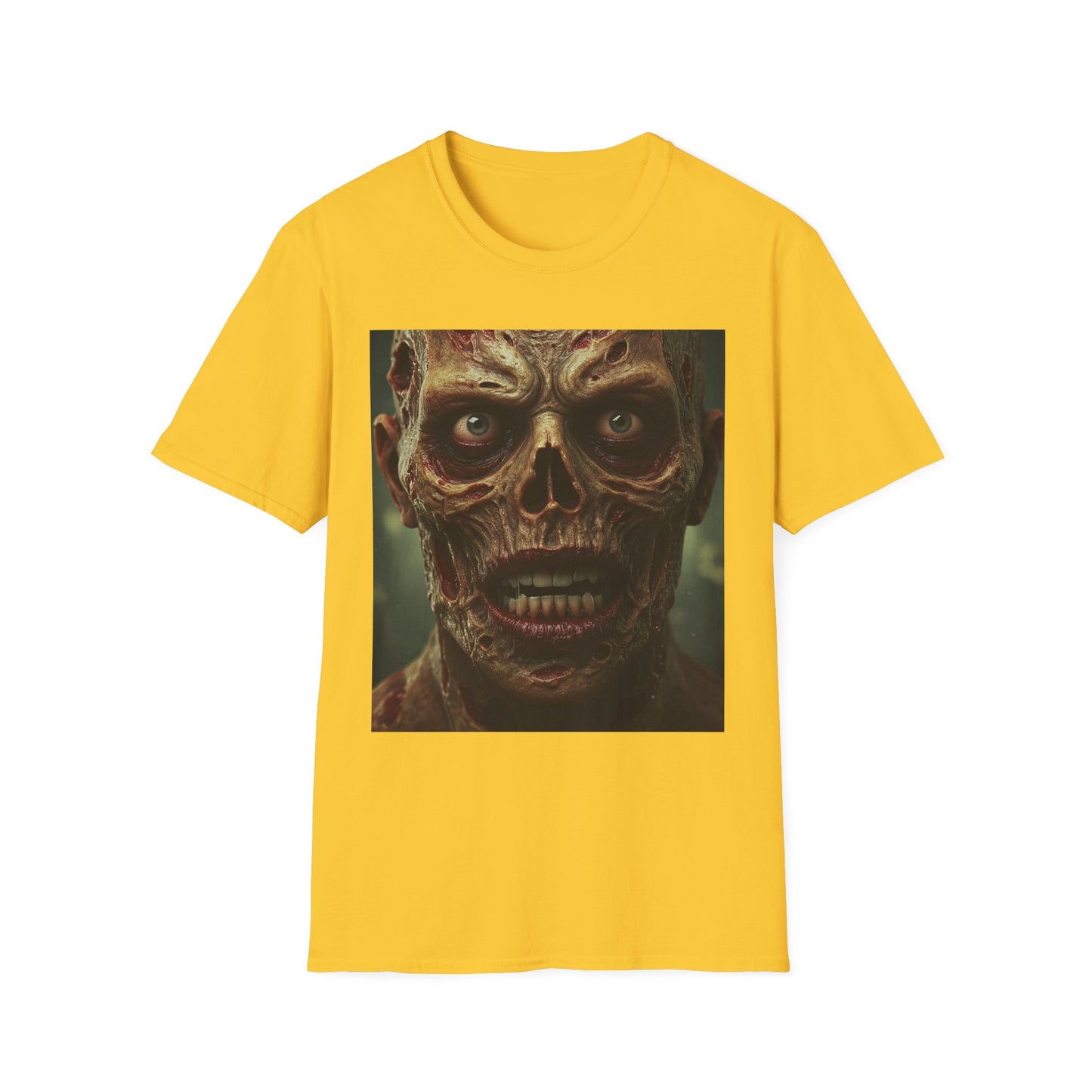 Apocalyptic Portrait Tee, bold, decaying zombie graphic