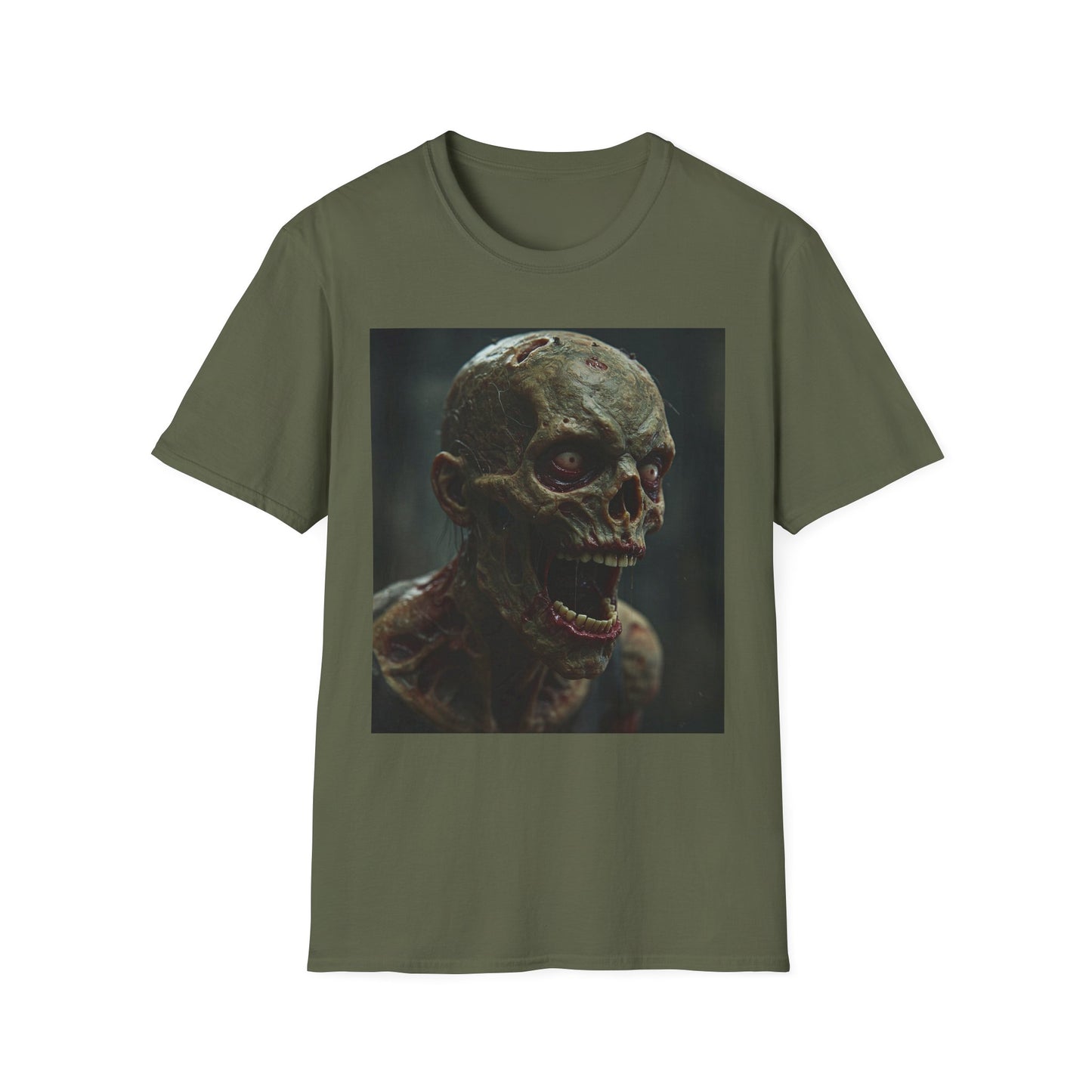 Apocalyptic Portrait Tee, bold, decaying zombie graphic