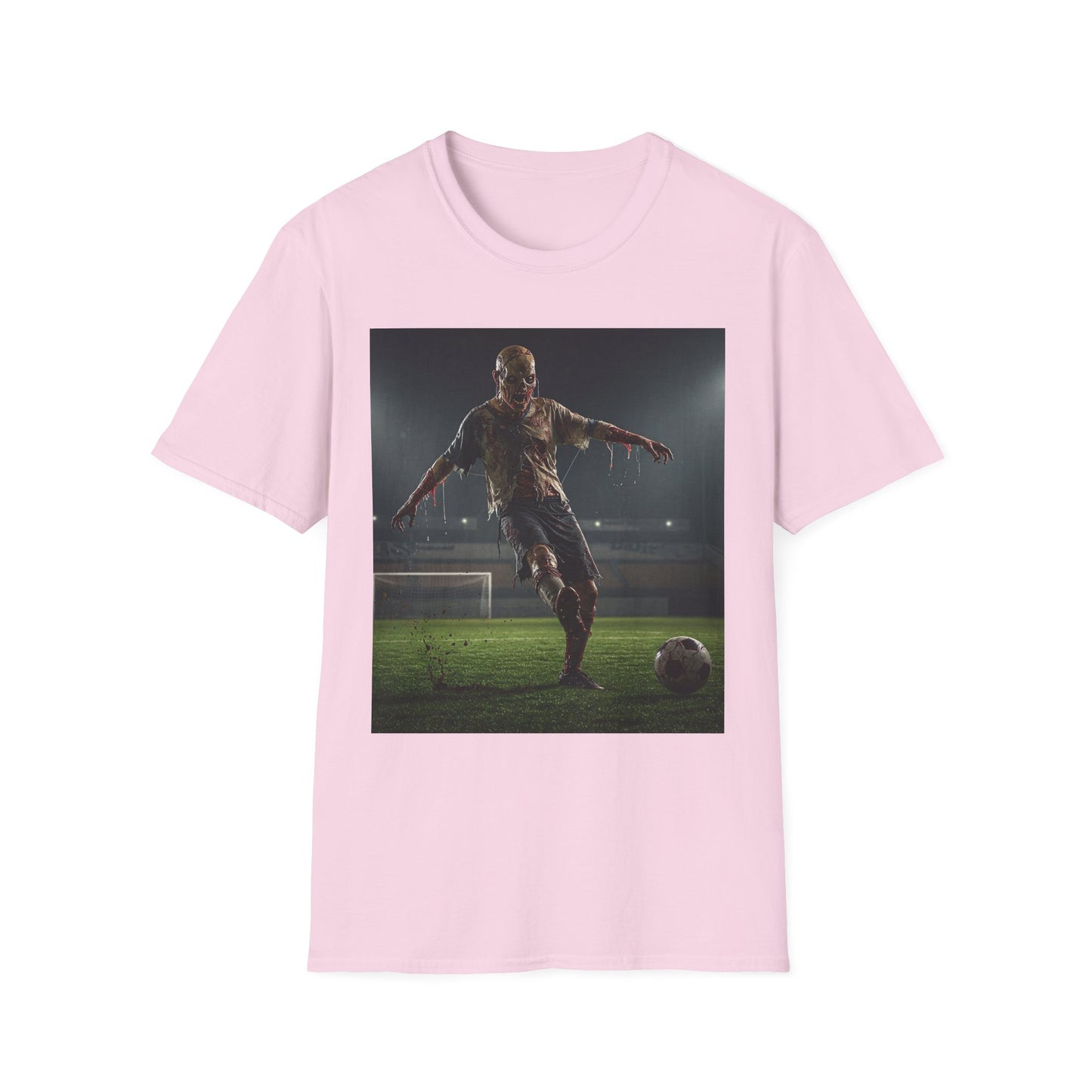 Zombie Soccer Unisex Softstyle T-Shirt - Perfect for Halloween and Sports Lovers