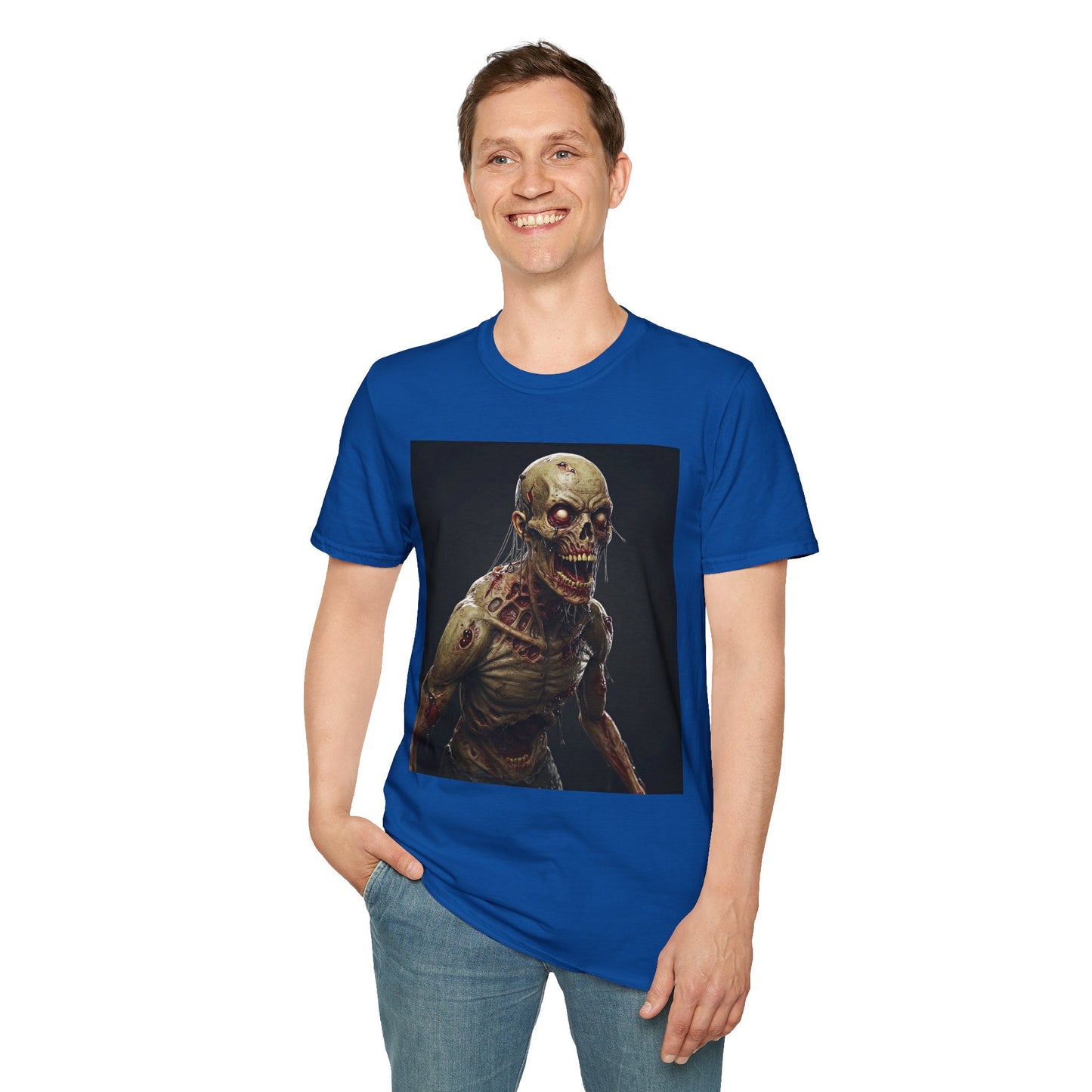 Spooky Skeleton Unisex Softstyle T-Shirt - Perfect for Halloween & Horror Fans