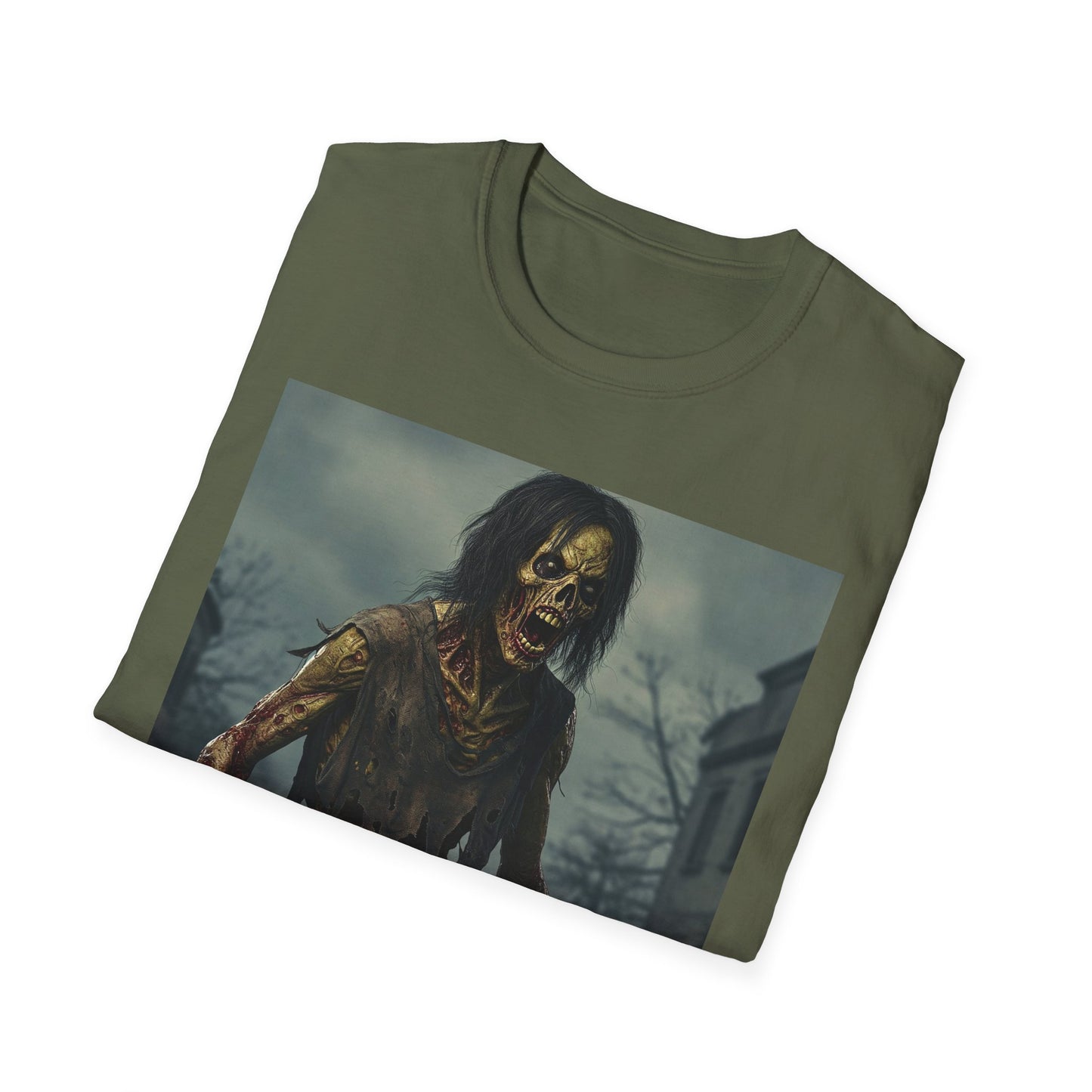 Apocalyptic Portrait Tee, bold, decaying zombie graphic