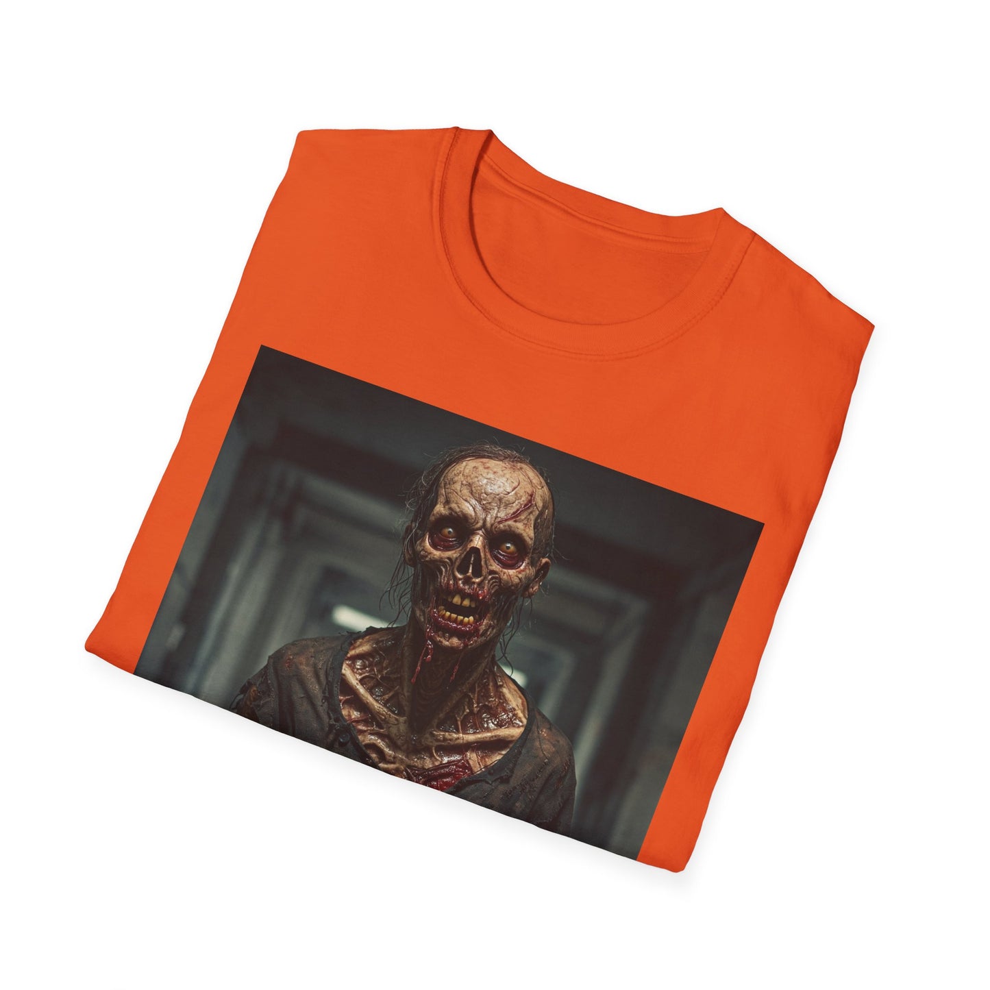 Creepy Zombie Graphic Apocalyptic Portrait Tee, bold, decaying zombie graphic