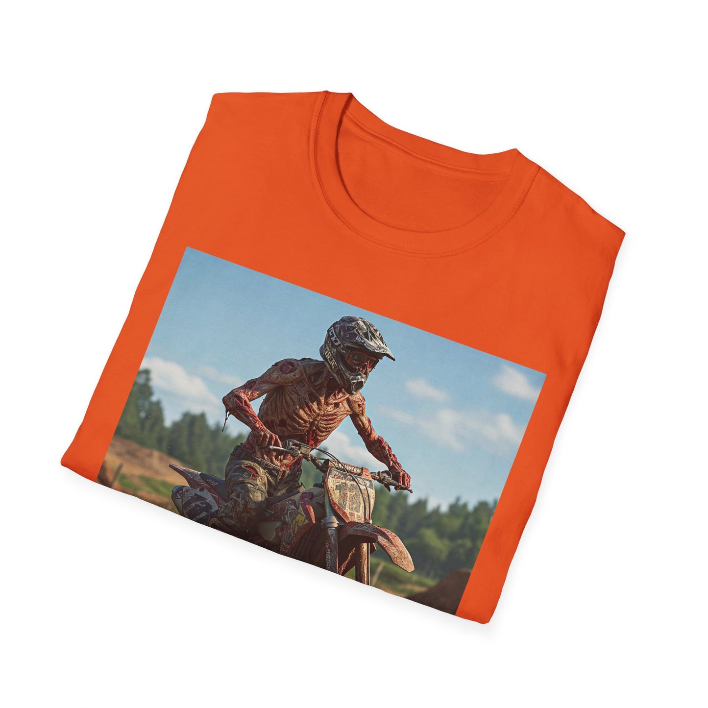 Motorcycle Apocalyptic Portrait Tee, bold, decaying zombie graphic