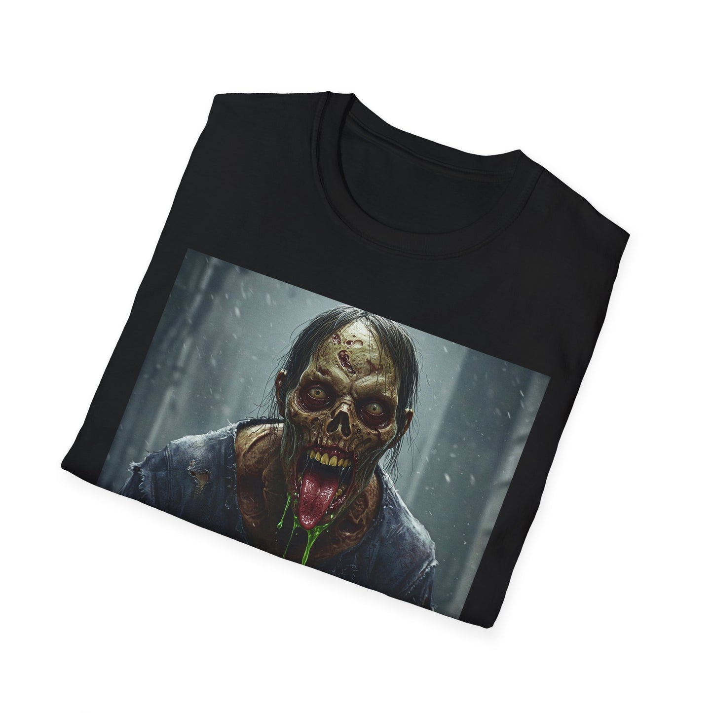 Apocalyptic Portrait Tee, bold, decaying zombie graphic