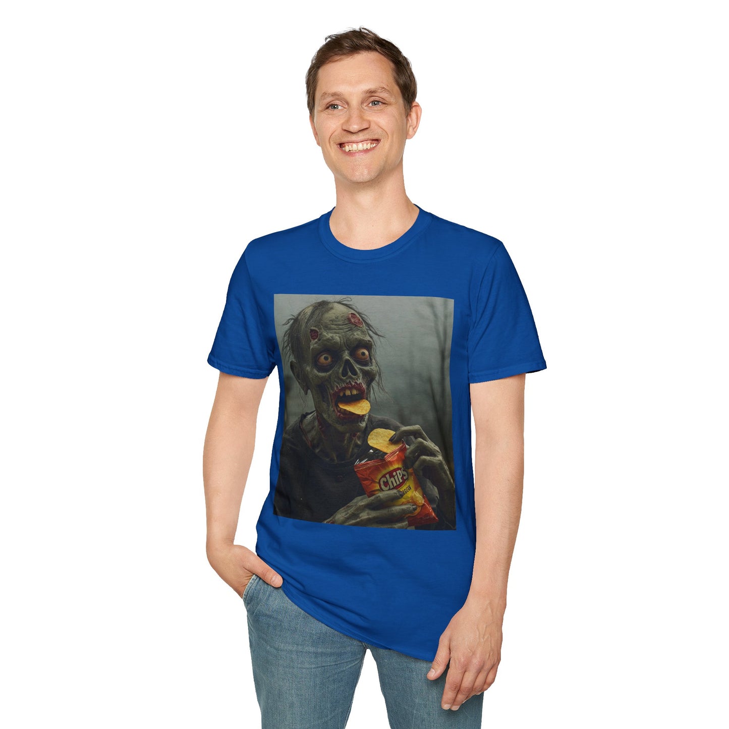 Zombie Snack Unisex Softstyle T-Shirt - Perfect for Horror Fans & Halloween