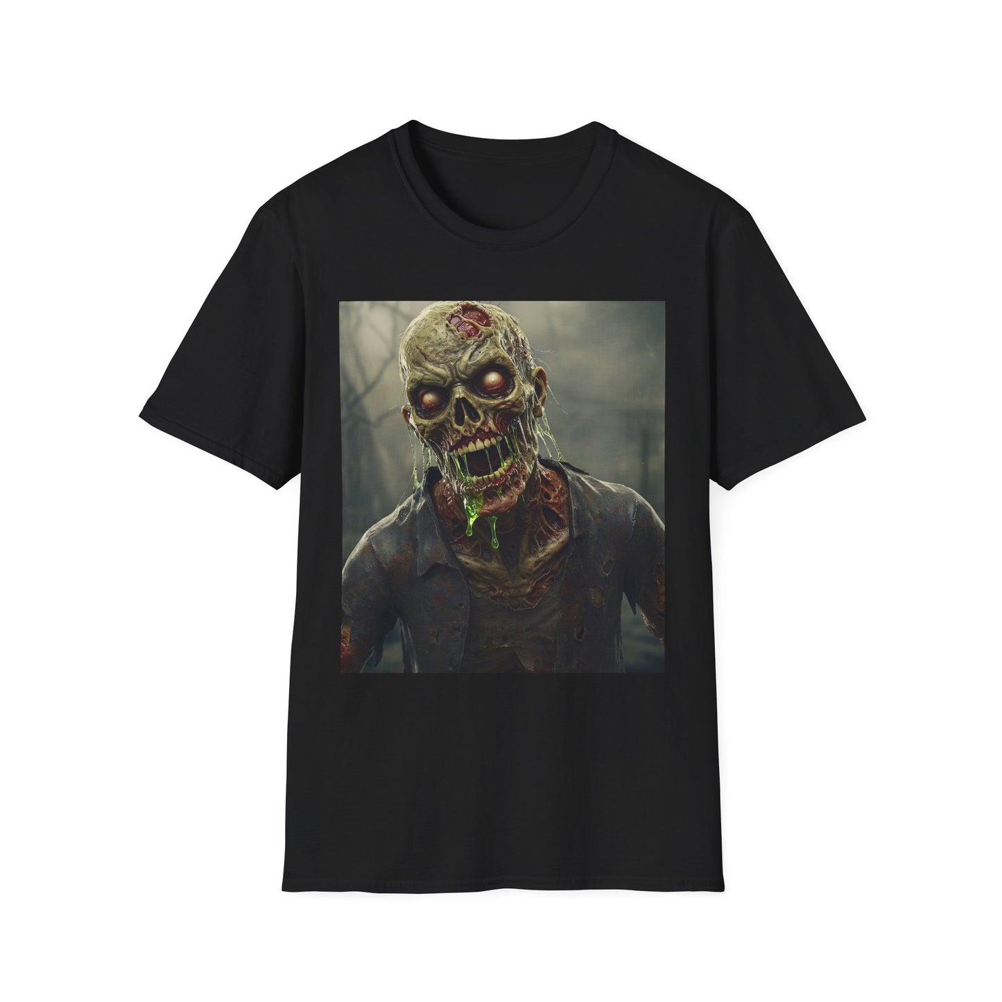 Unisex Softstyle Zombie Graphic T-Shirt - Perfect for Halloween and Horror Fans