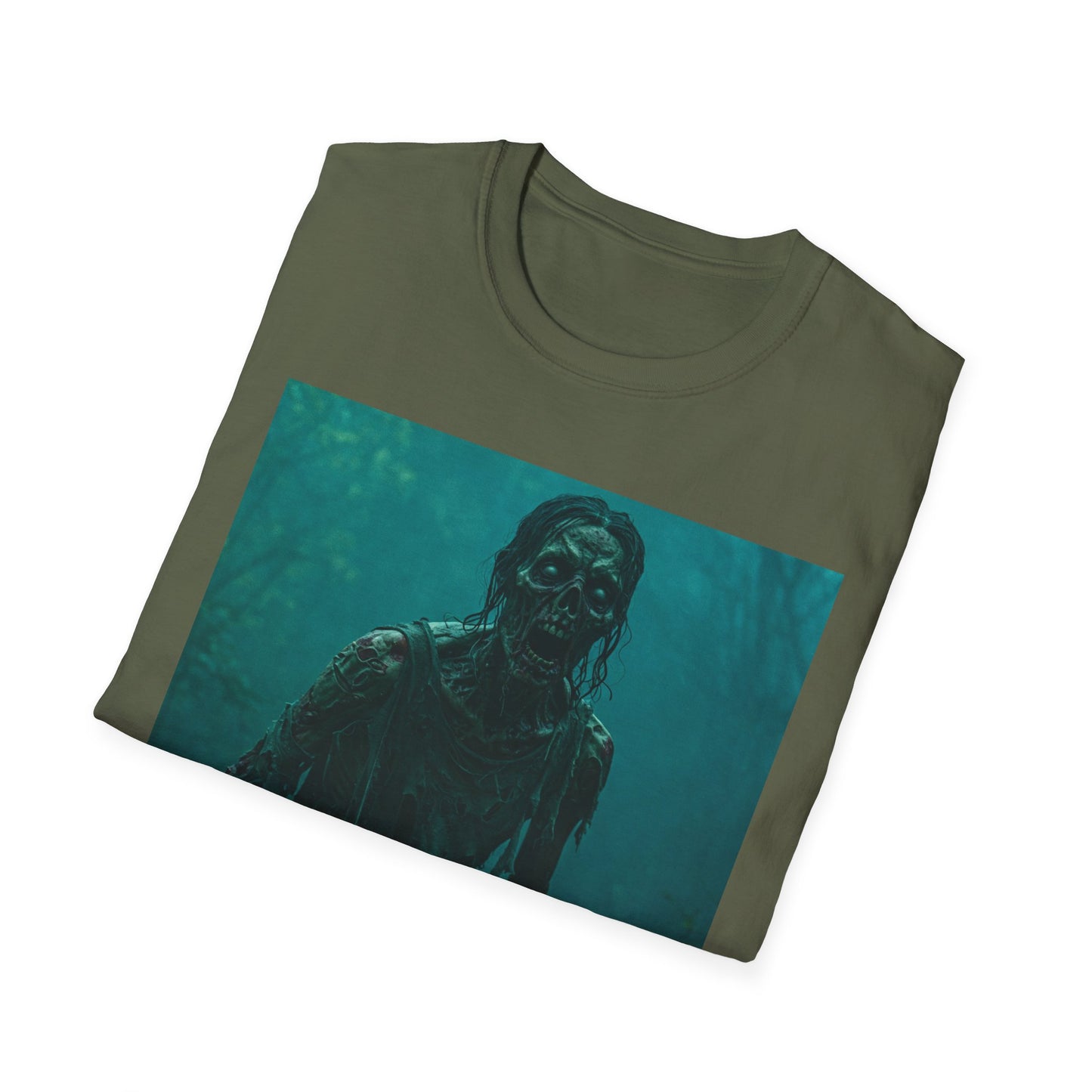 Apocalyptic Portrait Tee, bold, decaying zombie graphic