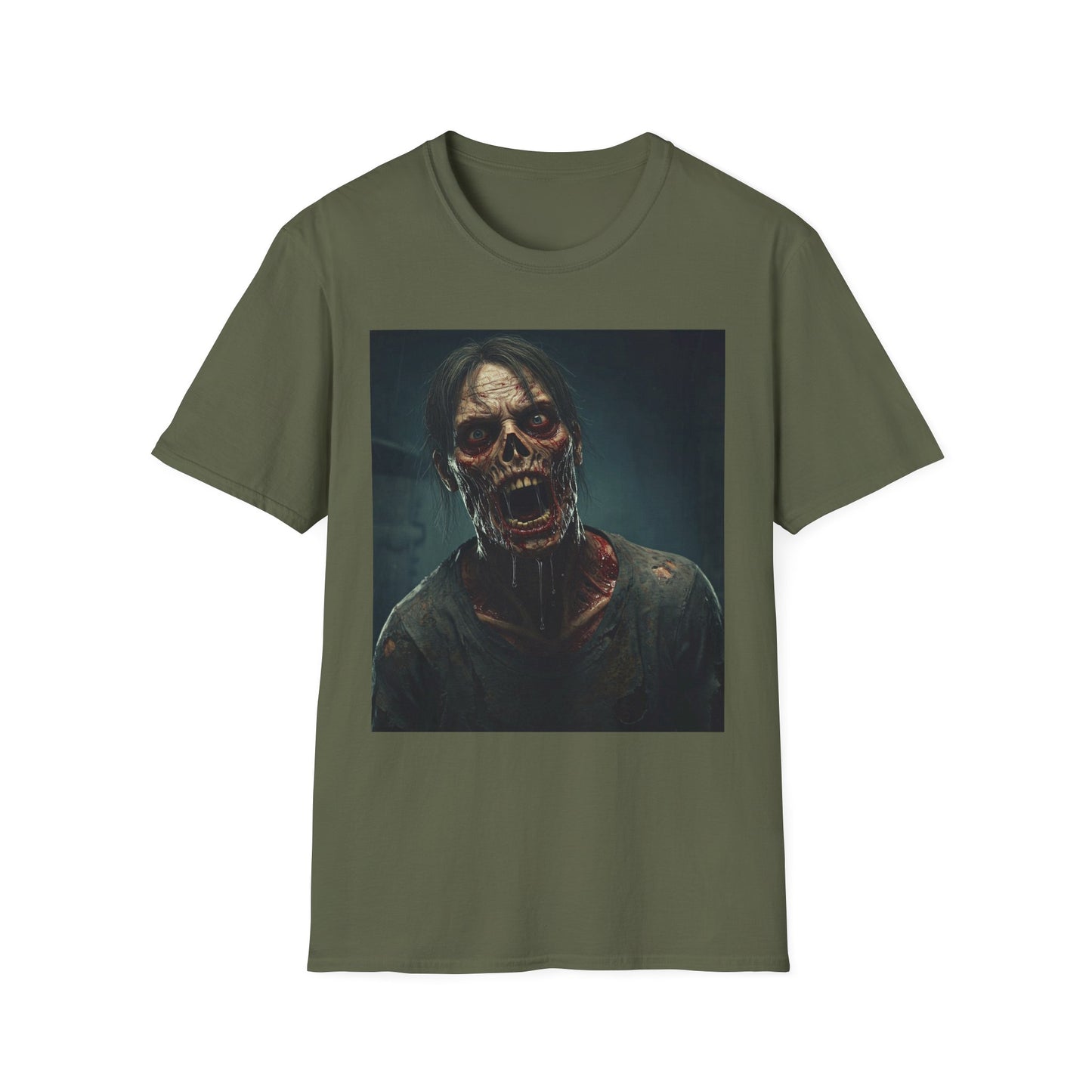 Zombie Graphic Unisex Softstyle T-Shirt - Perfect for Halloween Horror Fans