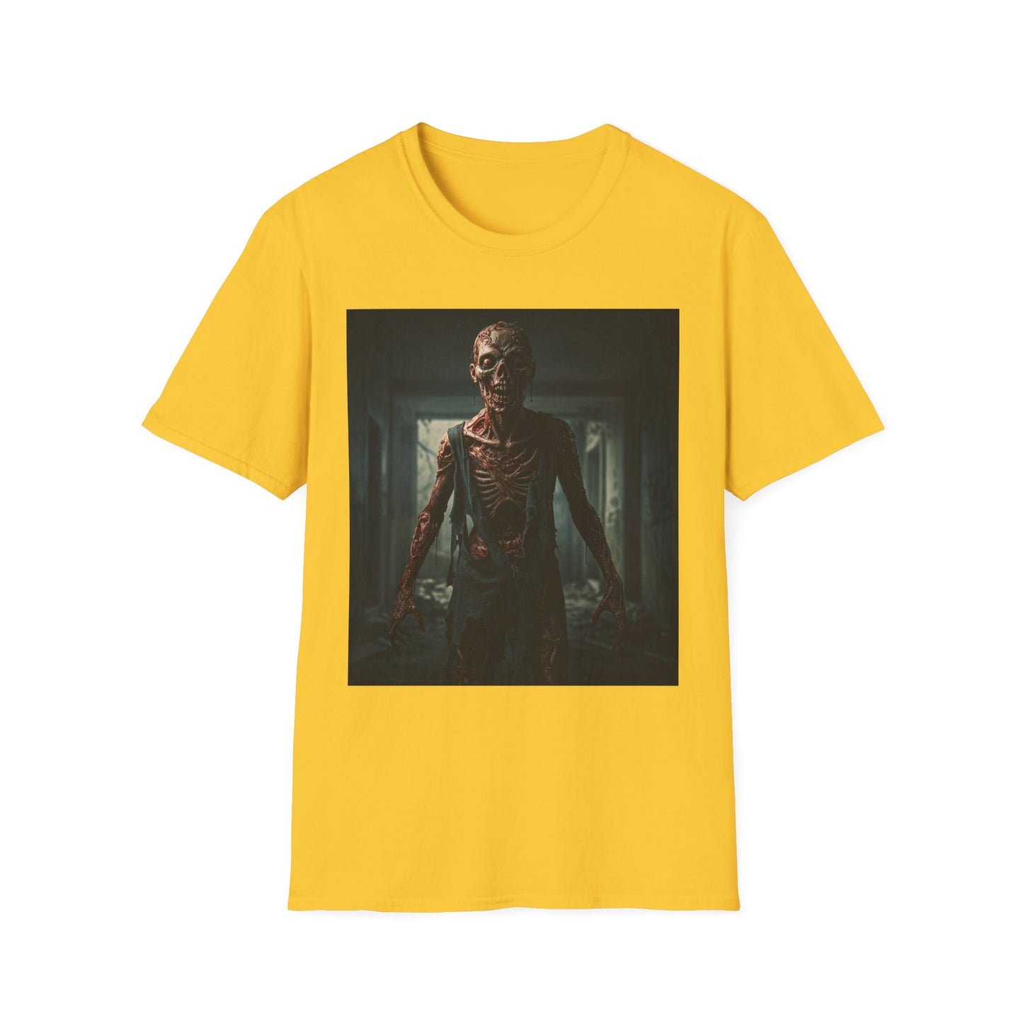 Apocalyptic Portrait Tee, bold, decaying zombie graphic