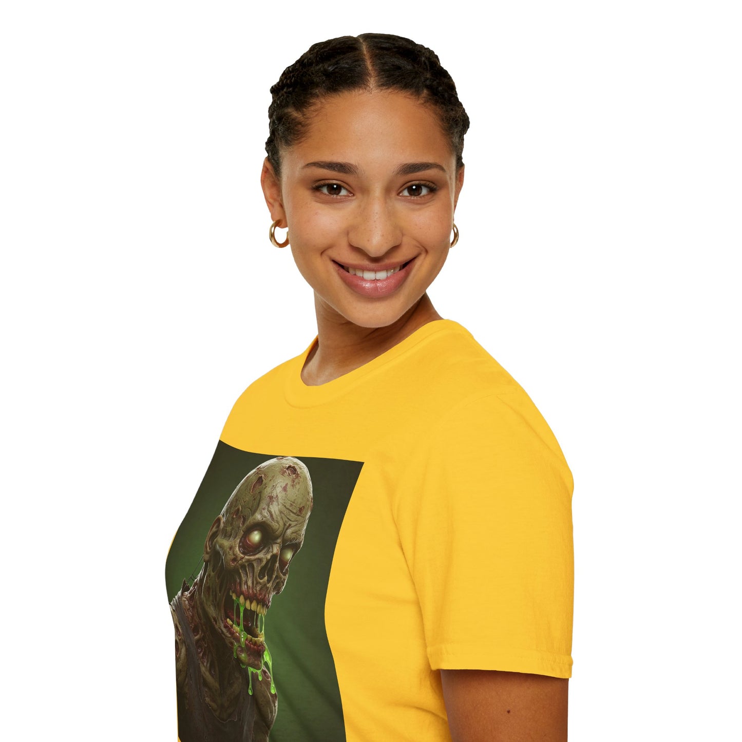 Zombie Graphic Unisex Softstyle T-Shirt - Perfect for Halloween and Horror Fans