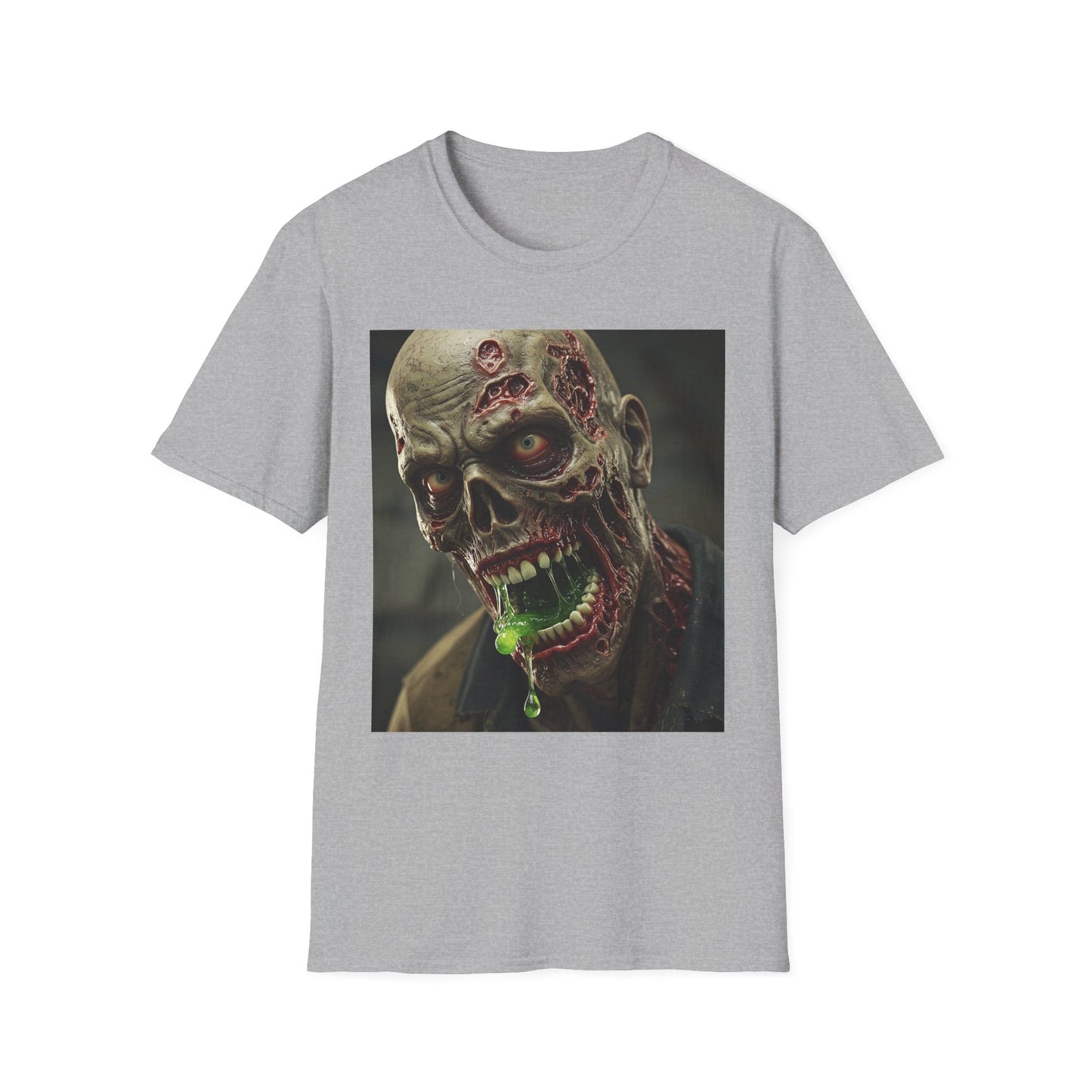 Apocalyptic Portrait Tee, bold, decaying zombie graphic