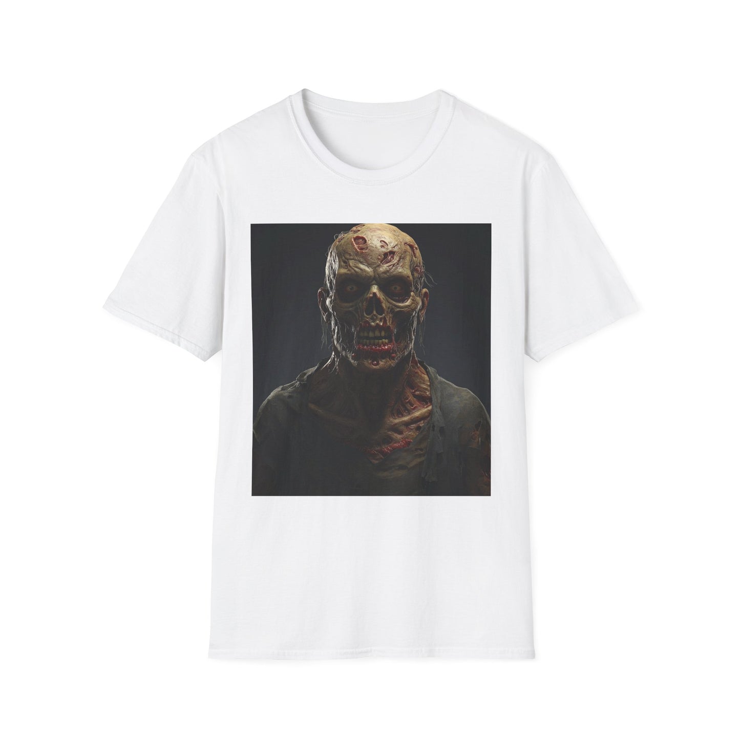 Apocalyptic Portrait Tee, bold, decaying zombie graphic