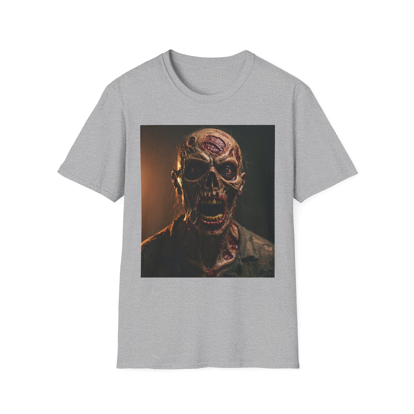 Apocalyptic Portrait Tee, bold, decaying zombie graphic