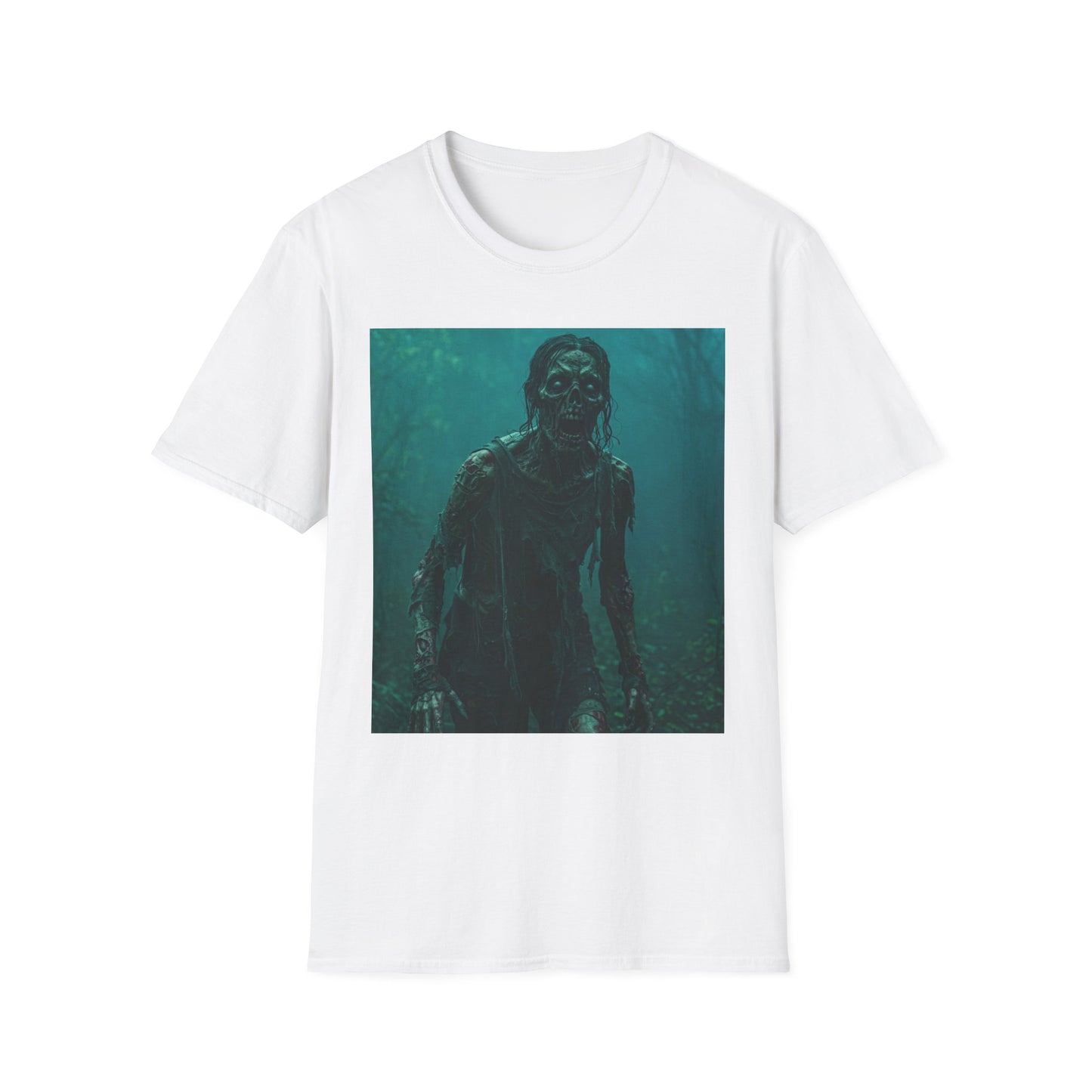 Apocalyptic Portrait Tee, bold, decaying zombie graphic