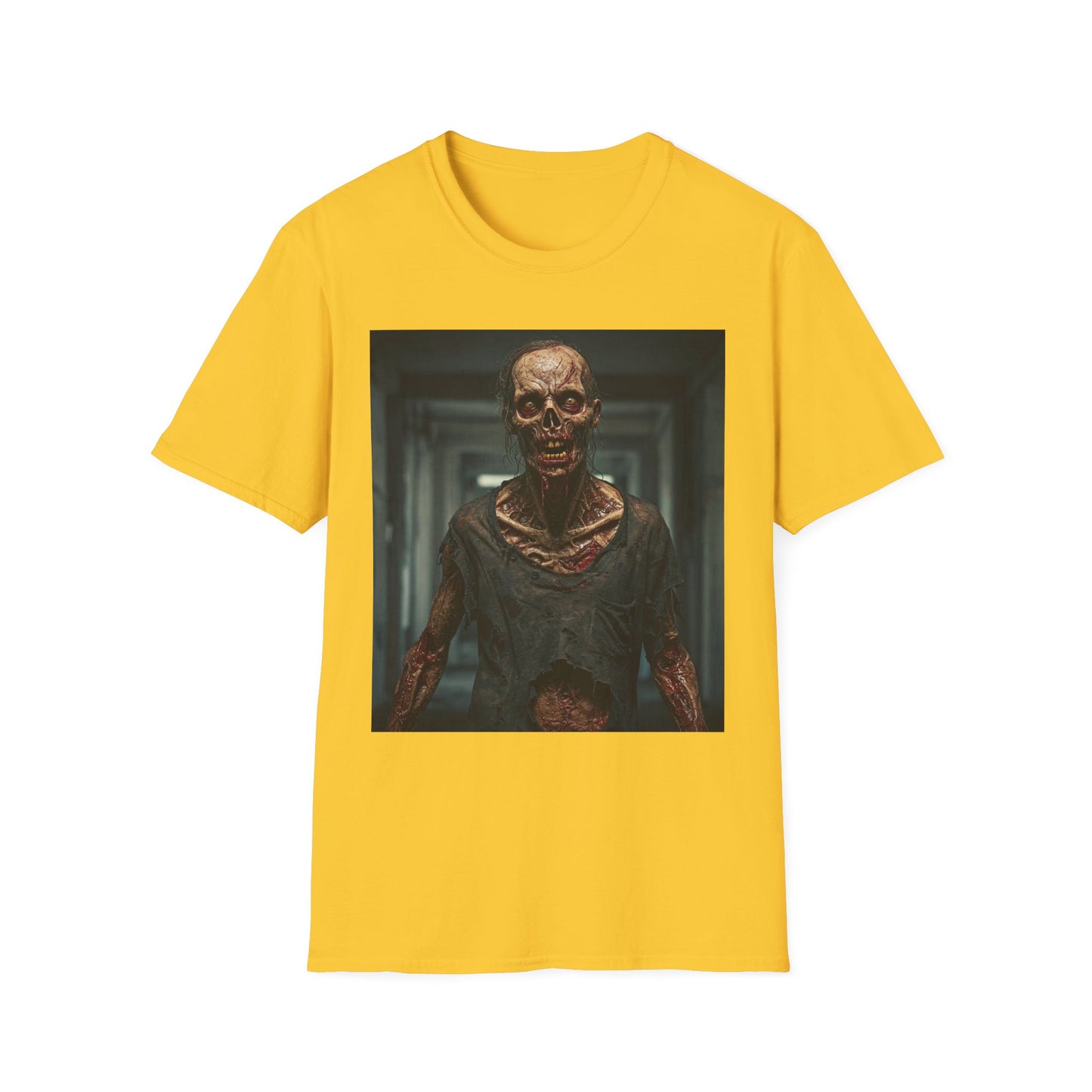 Creepy Zombie Graphic Apocalyptic Portrait Tee, bold, decaying zombie graphic