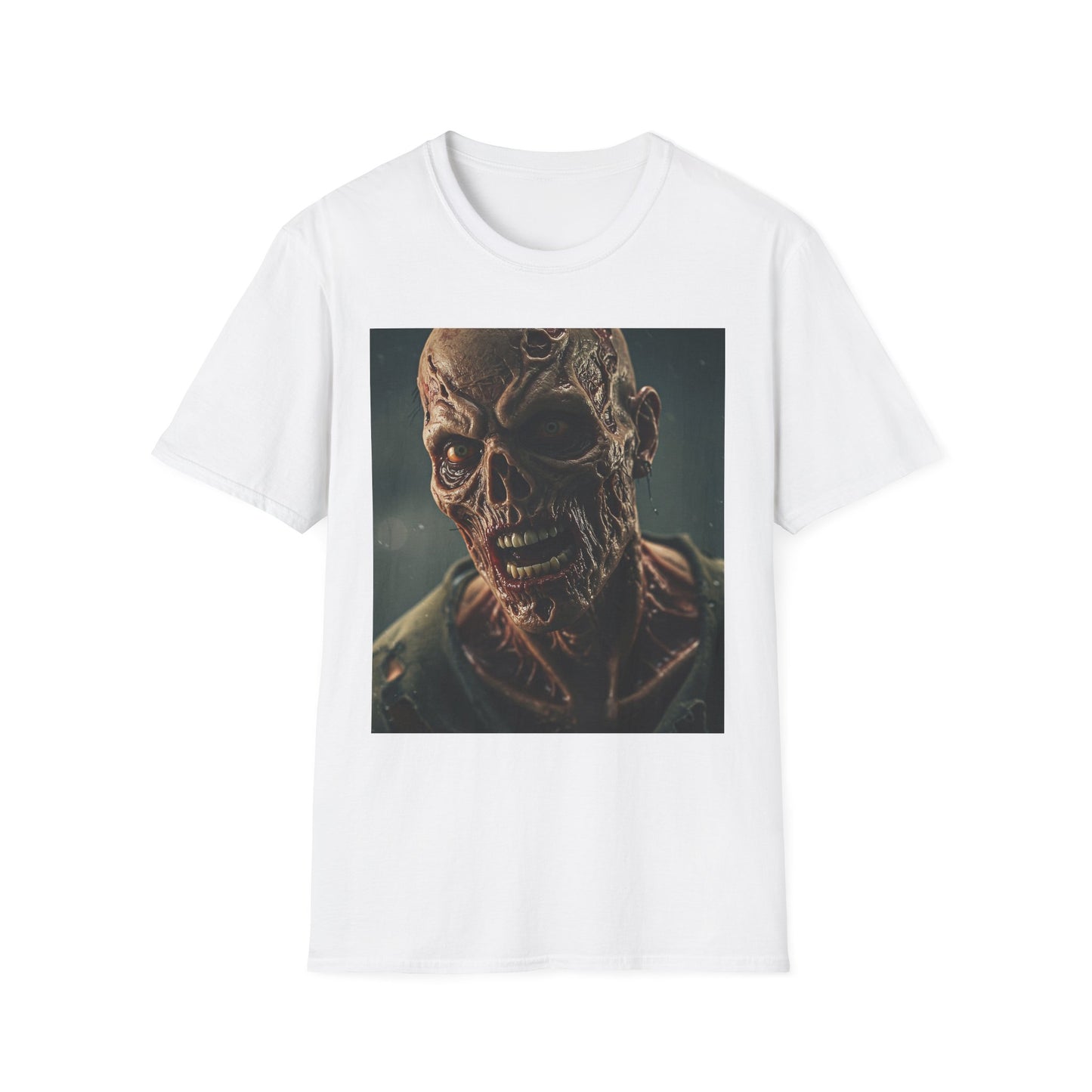 Apocalyptic Portrait Tee, bold, decaying zombie graphic