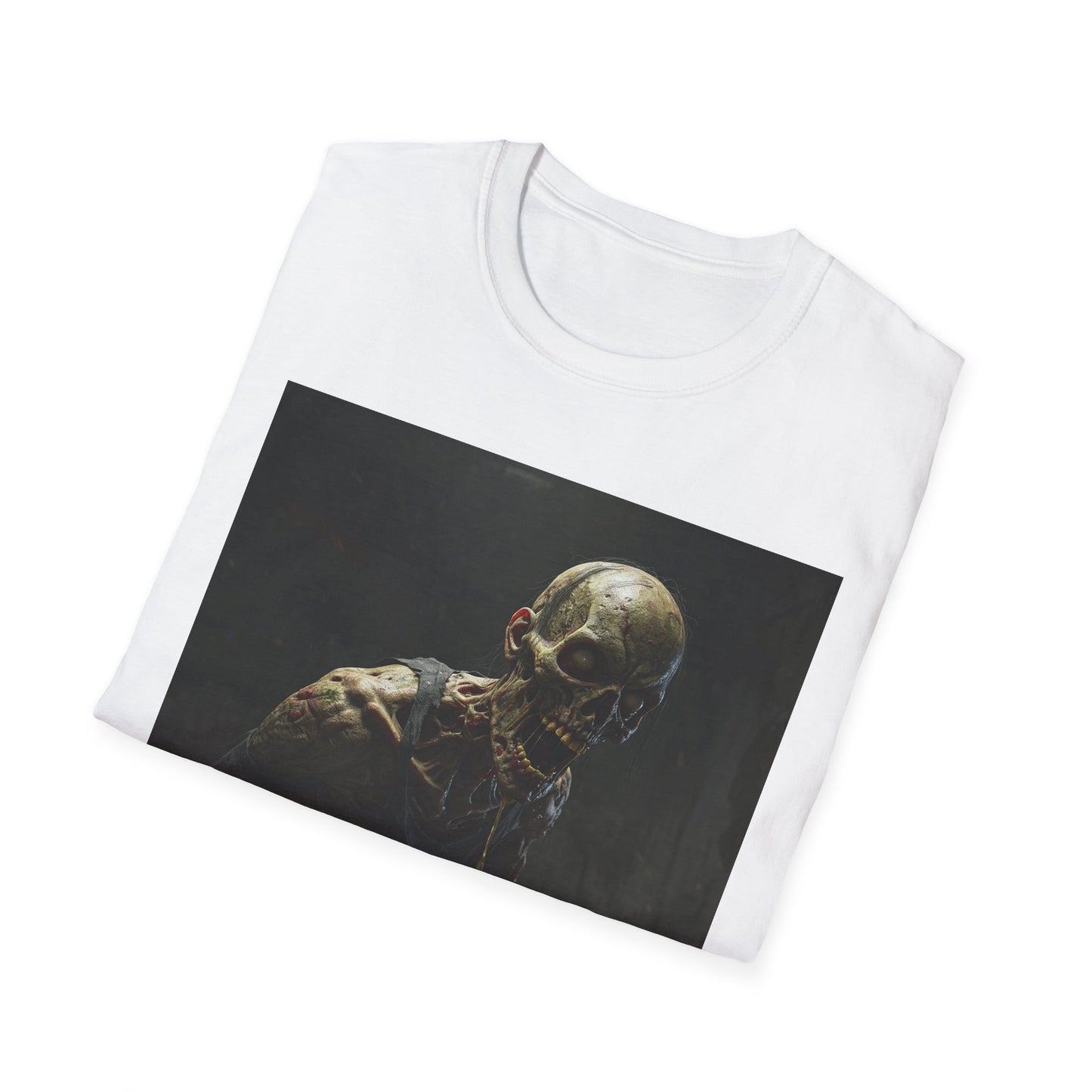 Creepy Zombie Unisex Softstyle T-Shirt - Perfect for Halloween & Horror Fans