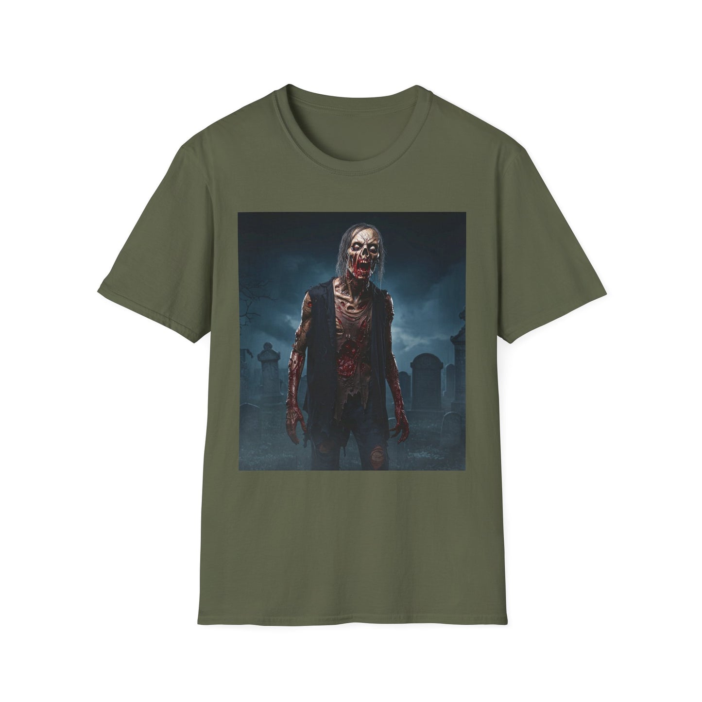 Apocalyptic Portrait Tee, bold, decaying zombie graphic