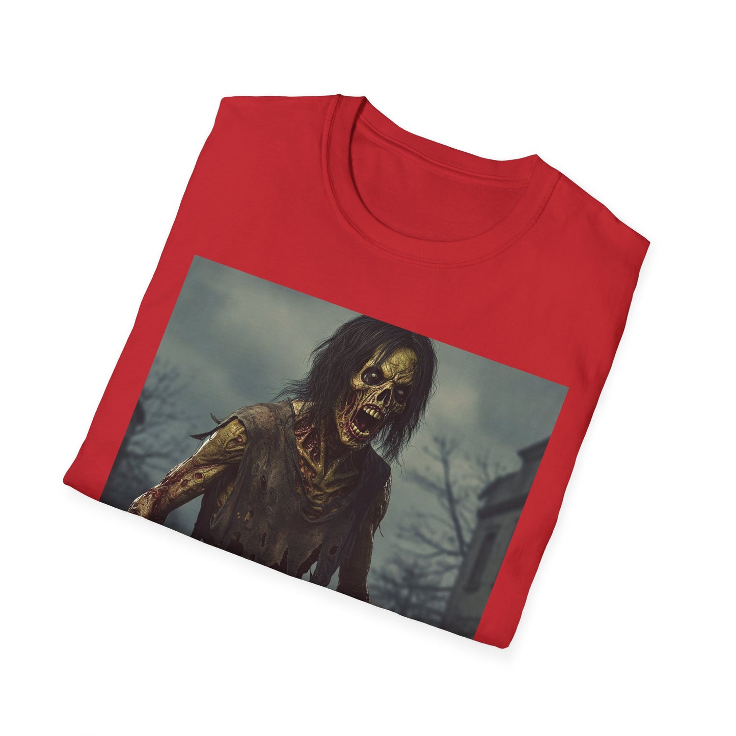 Zombie Apocalyptic Portrait Tee, bold, decaying zombie graphic