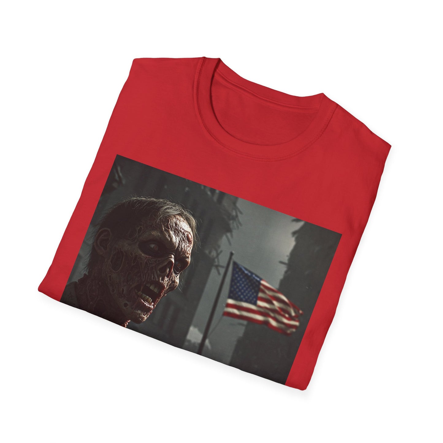 Apocalyptic Portrait Tee, bold, decaying zombie graphic