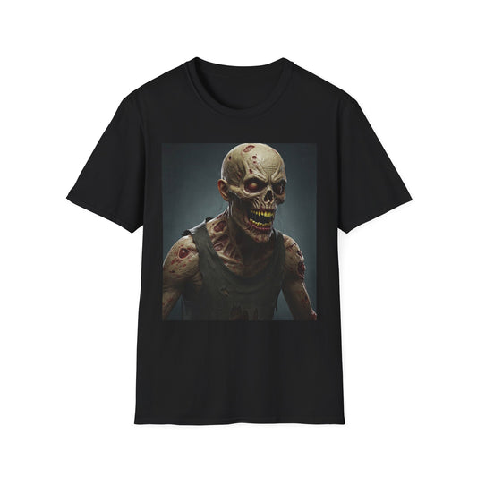 Apocalyptic Portrait Tee, bold, decaying zombie graphic