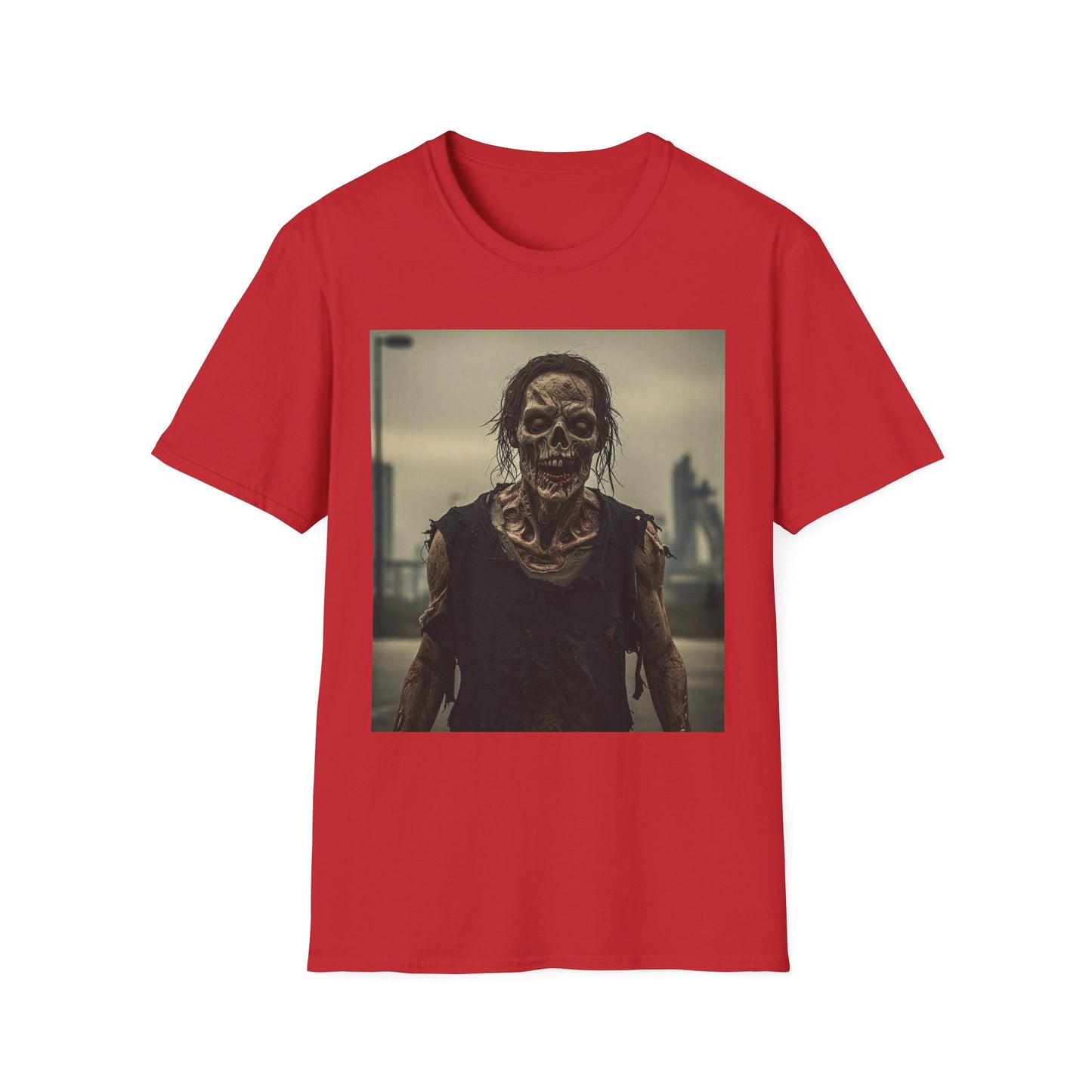 Apocalyptic Portrait Tee, bold, decaying zombie graphic