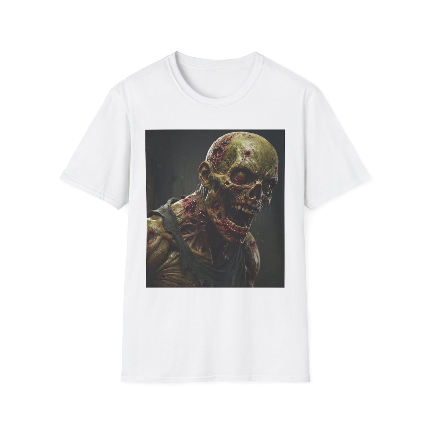 Apocalyptic Portrait Tee, bold, decaying zombie graphic