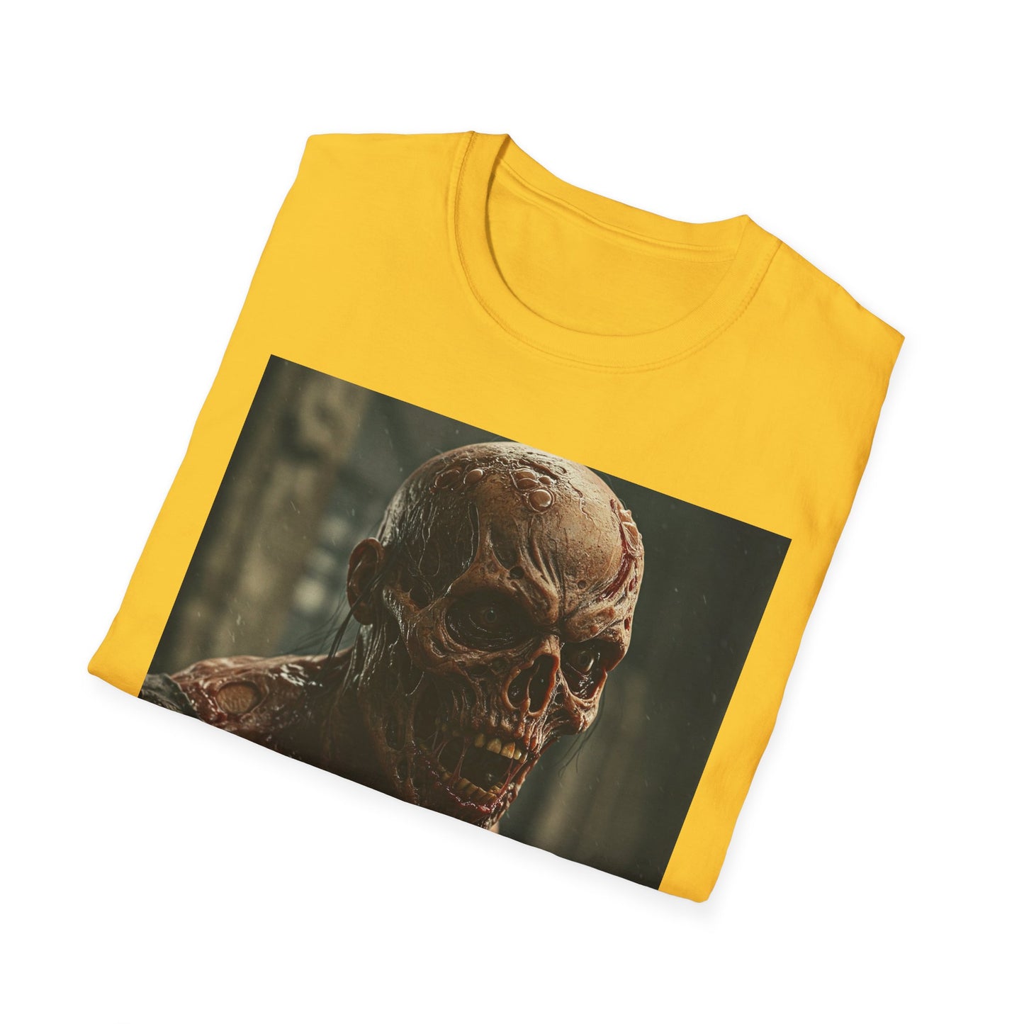 Apocalyptic Portrait Tee, bold, decaying zombie graphic