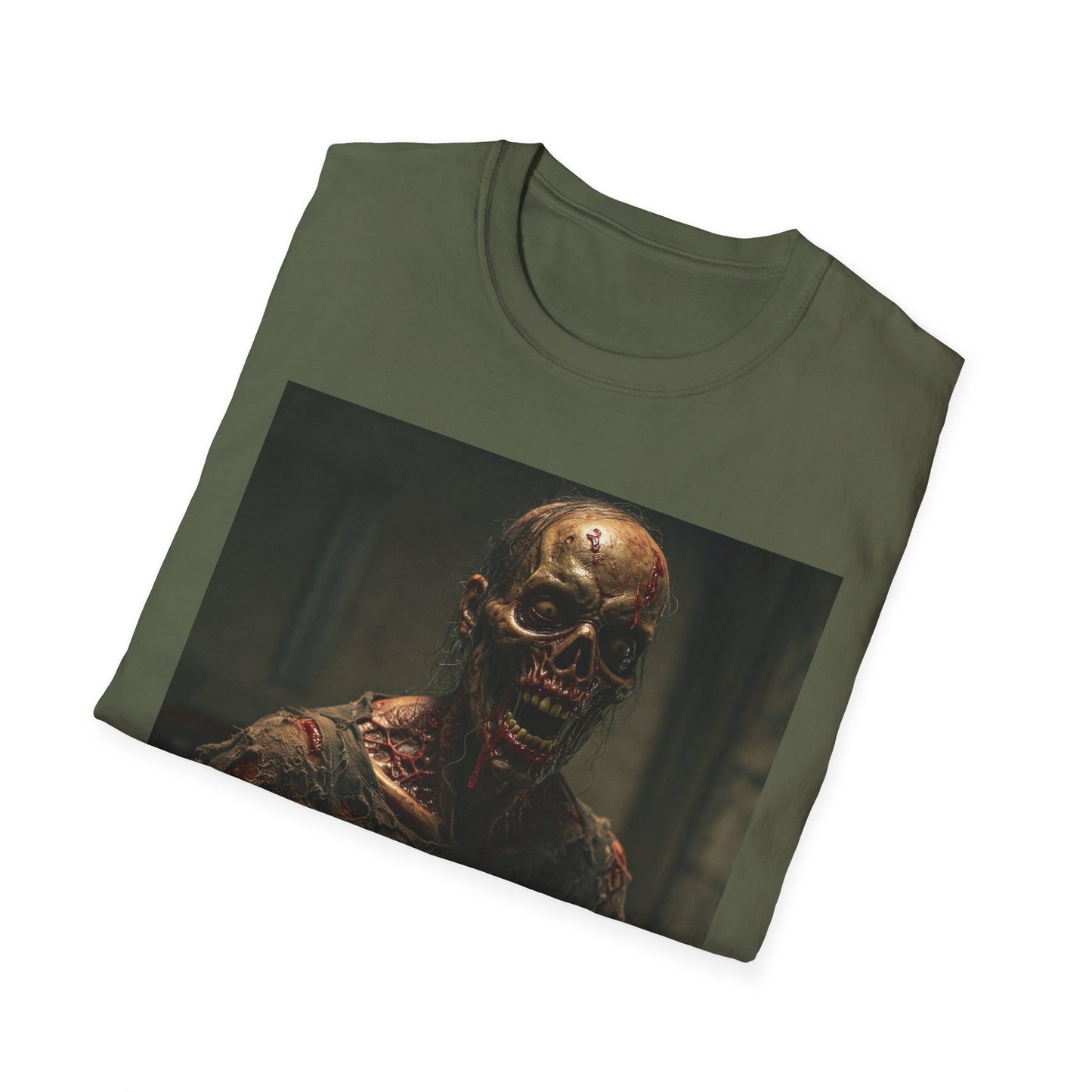 Apocalyptic Portrait Tee, bold, decaying zombie graphic