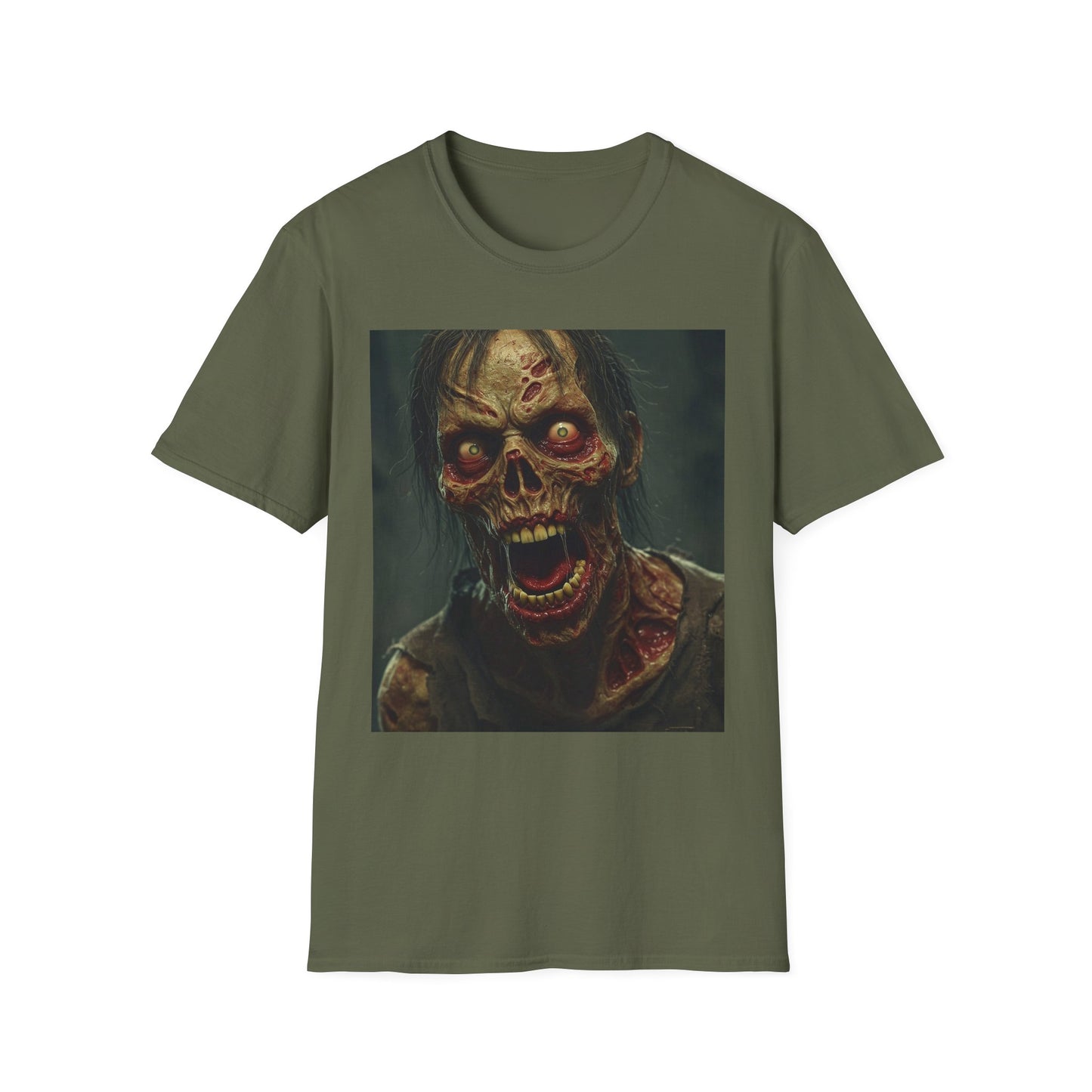 Apocalyptic Portrait Tee, bold, decaying zombie graphic