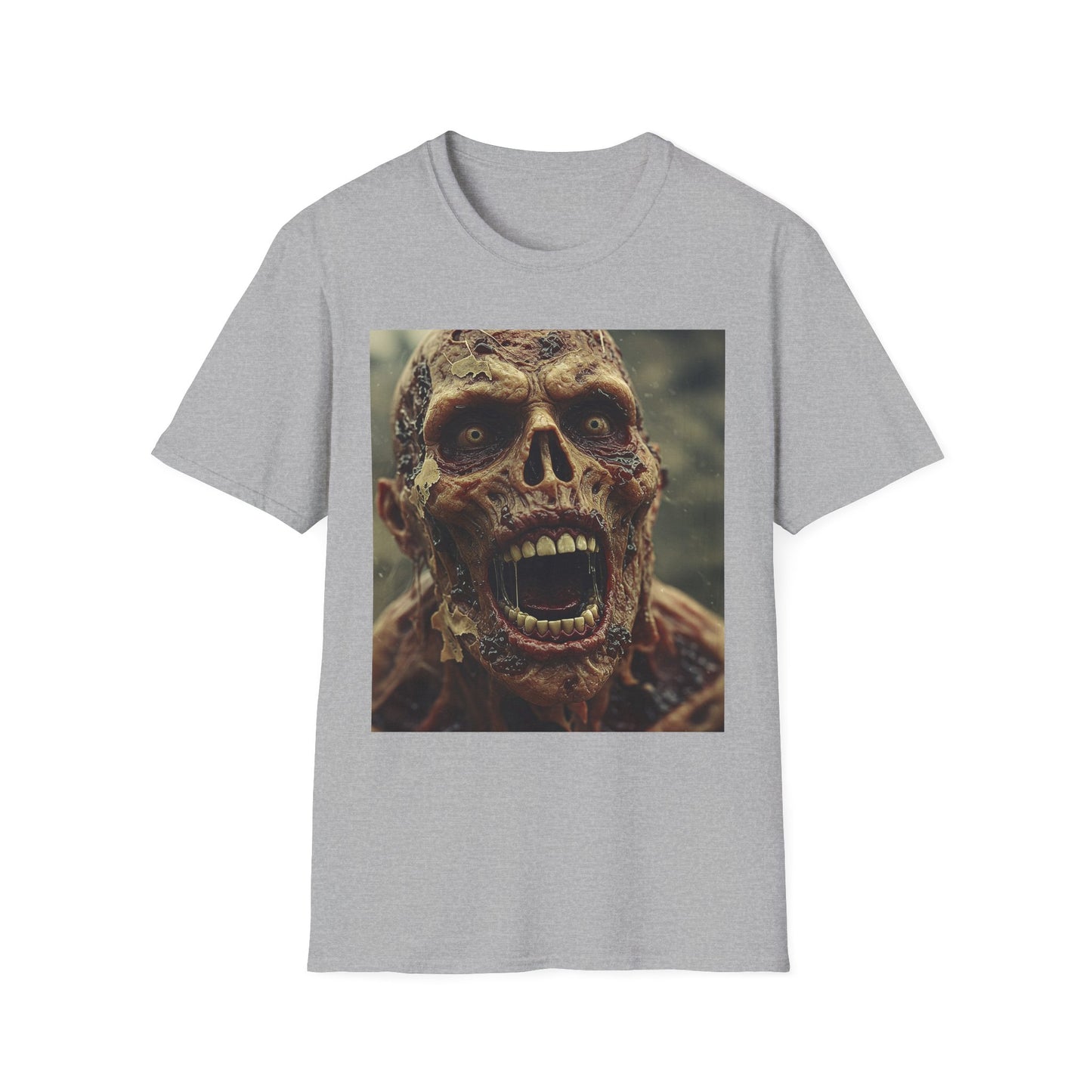 Apocalyptic Portrait Tee, bold, decaying zombie graphic