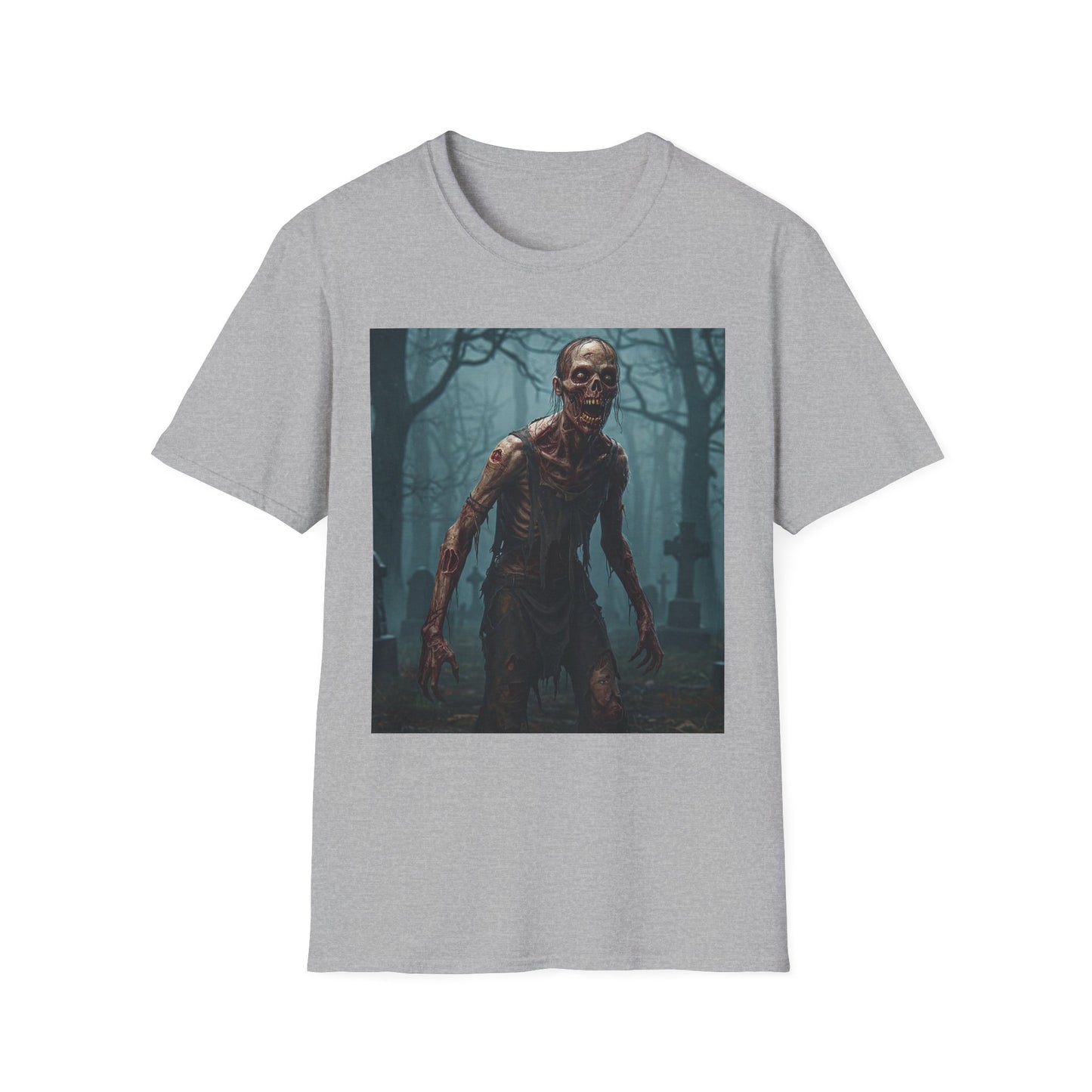 Apocalyptic Portrait Tee, bold, decaying zombie graphic